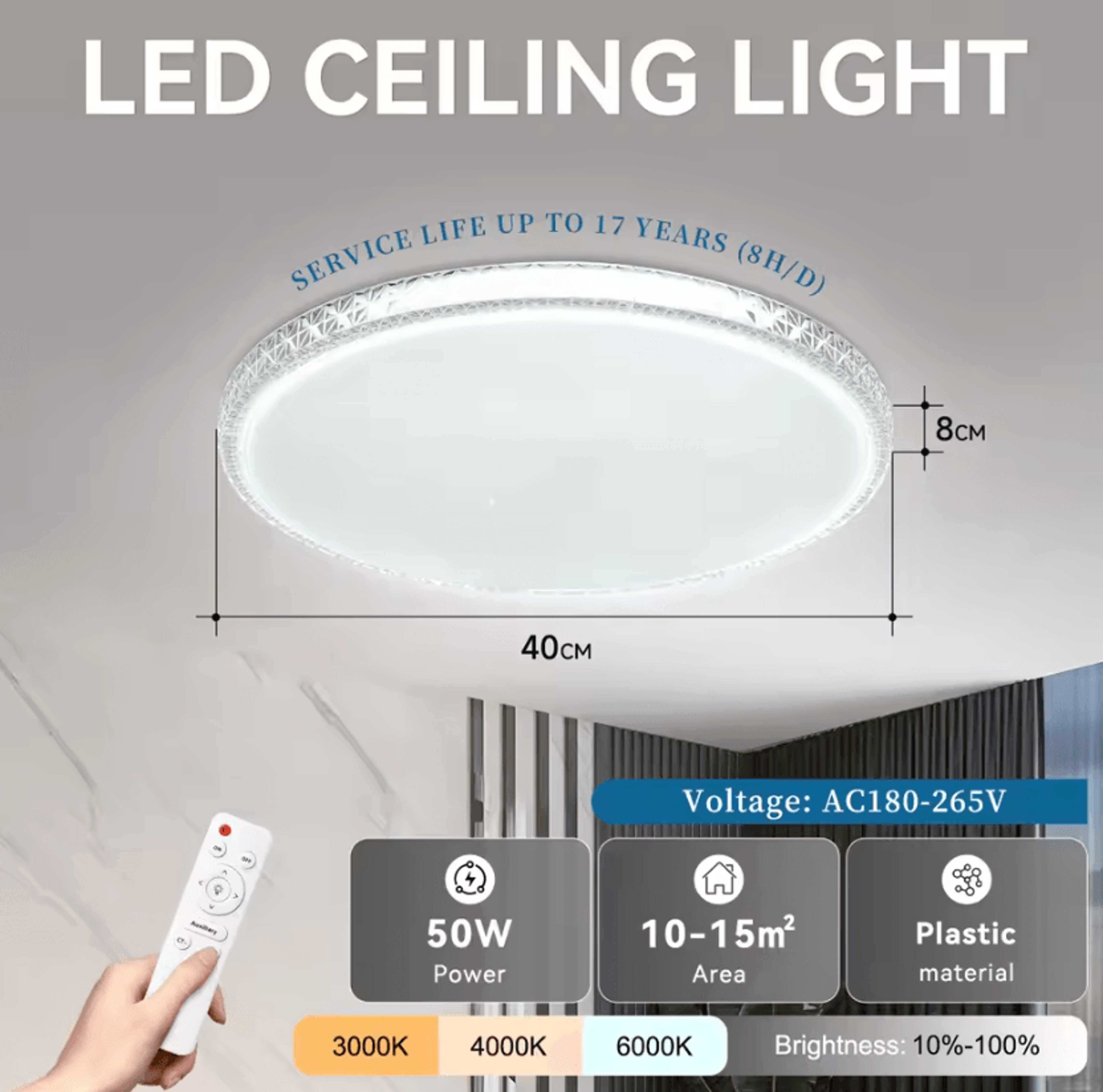 Modern Crystal Frame LED Ceiling Light 220V Remote Control Panel Lamp For Living Room Bedroom And K 4