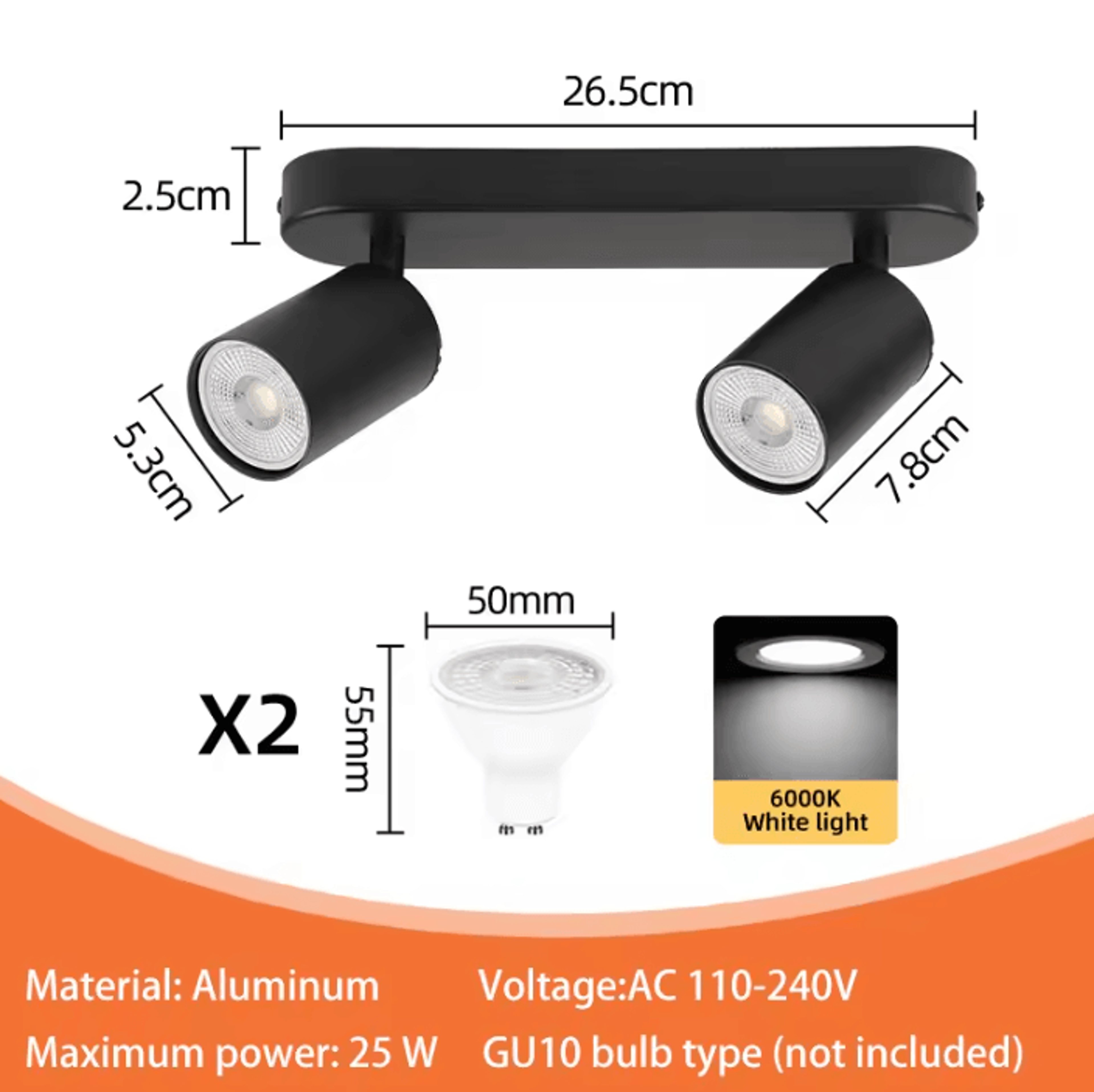 Adjustable GU10 LED Pendant Ceiling Spotlight Modern Hanging Lamp For Kitchen Dining Room And Livin 9