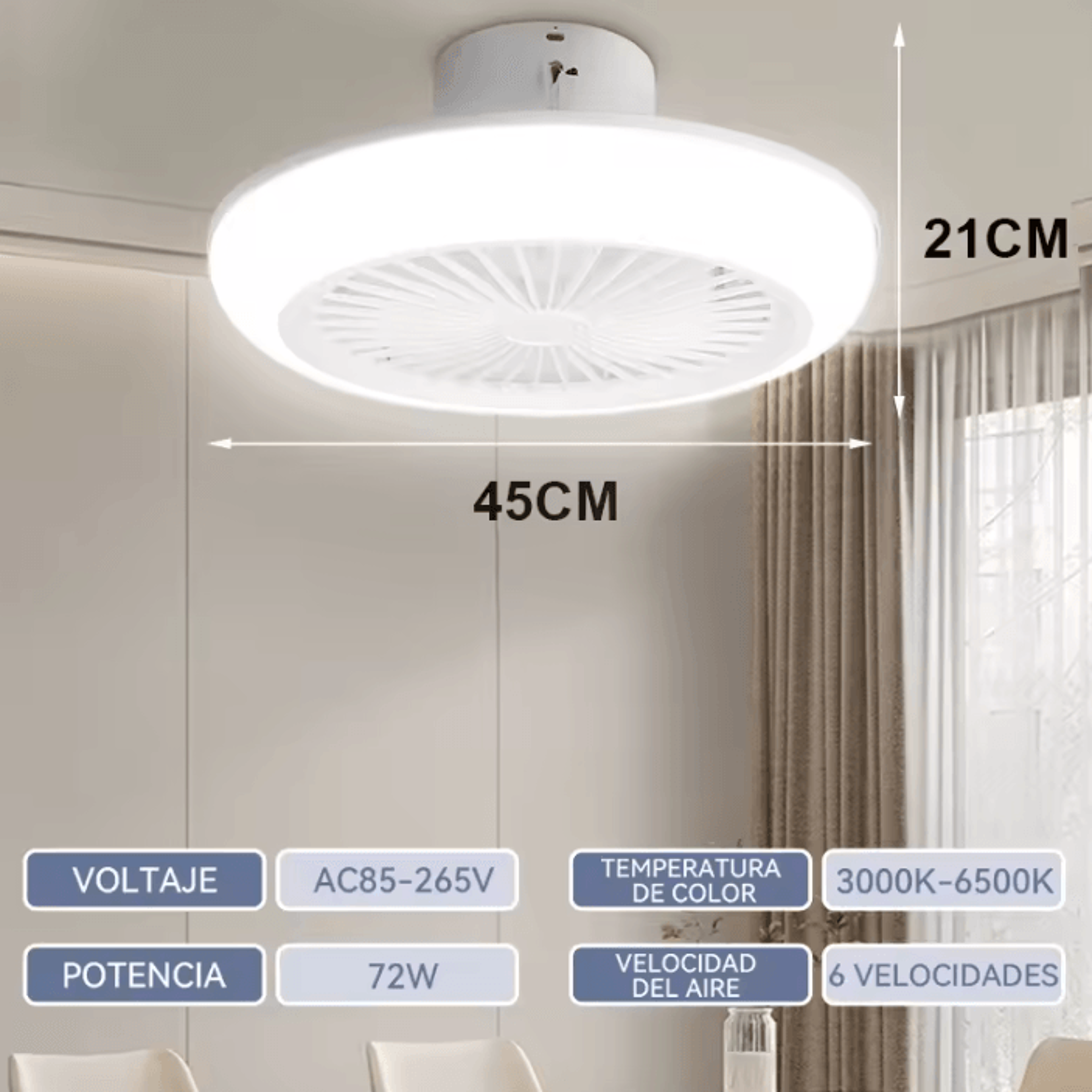 Smart LED Ceiling Fan Light 110265V Dimmable Remote Control Quiet Fan Lamp For Bedroom And Living R 4