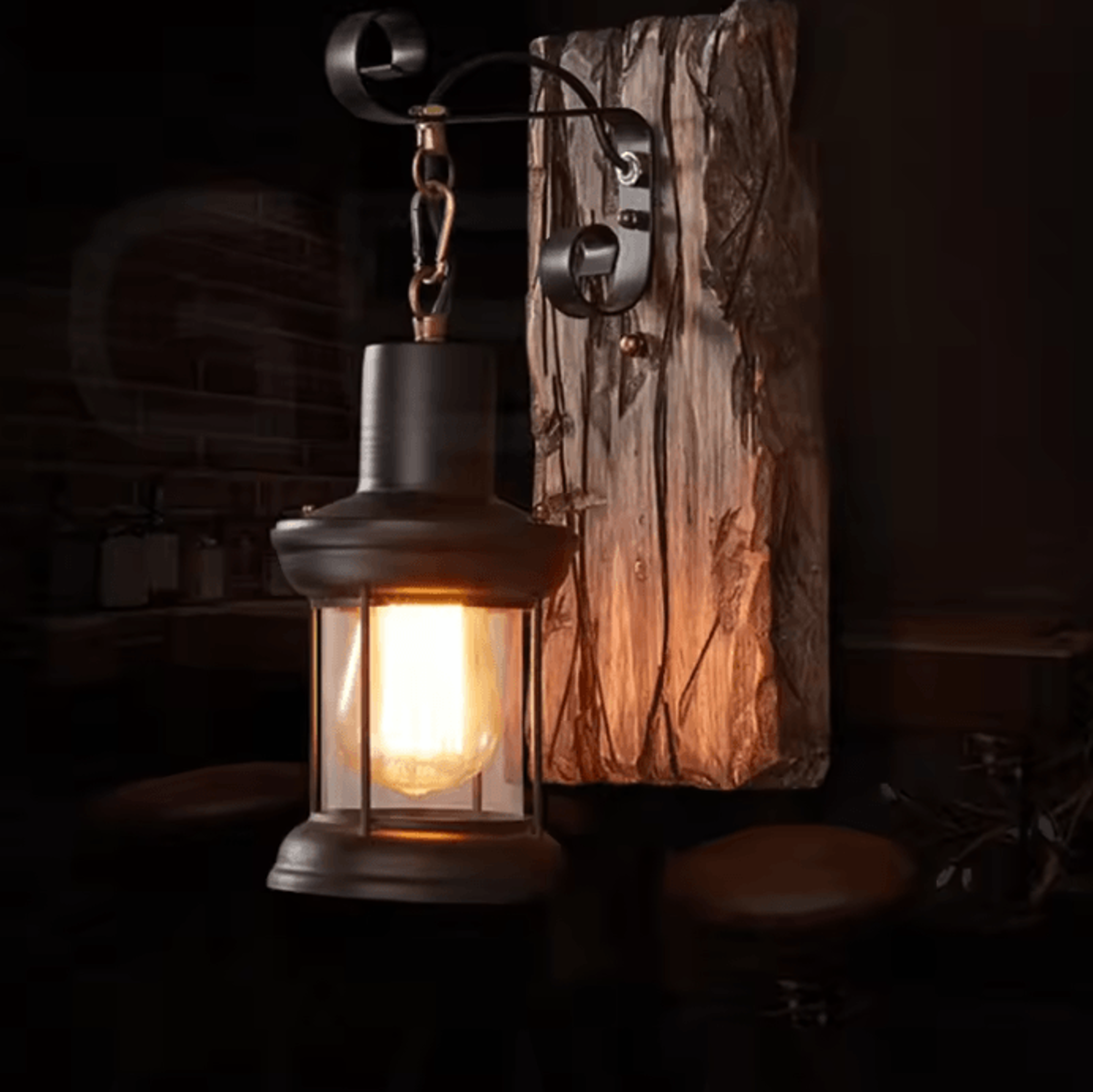 Antique Industrial Wood Wall Sconce Rustic Iron Metal Wall Lamp For Bar Loft And Corridor 1