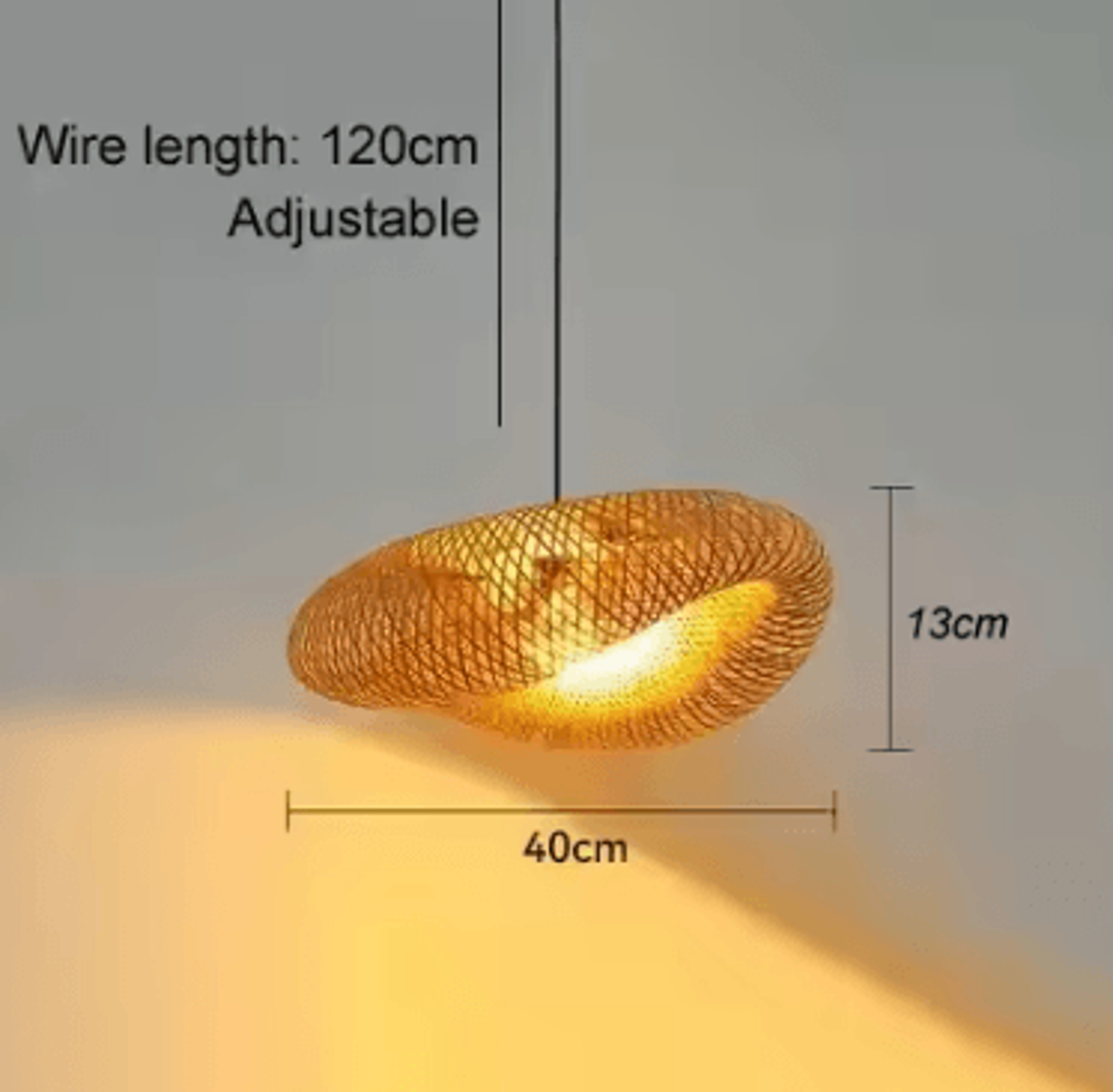 Handmade Bamboo Woven LED Pendant Light 4080cm Vintage Hanging Chandelier For Dining And Living Roo 5
