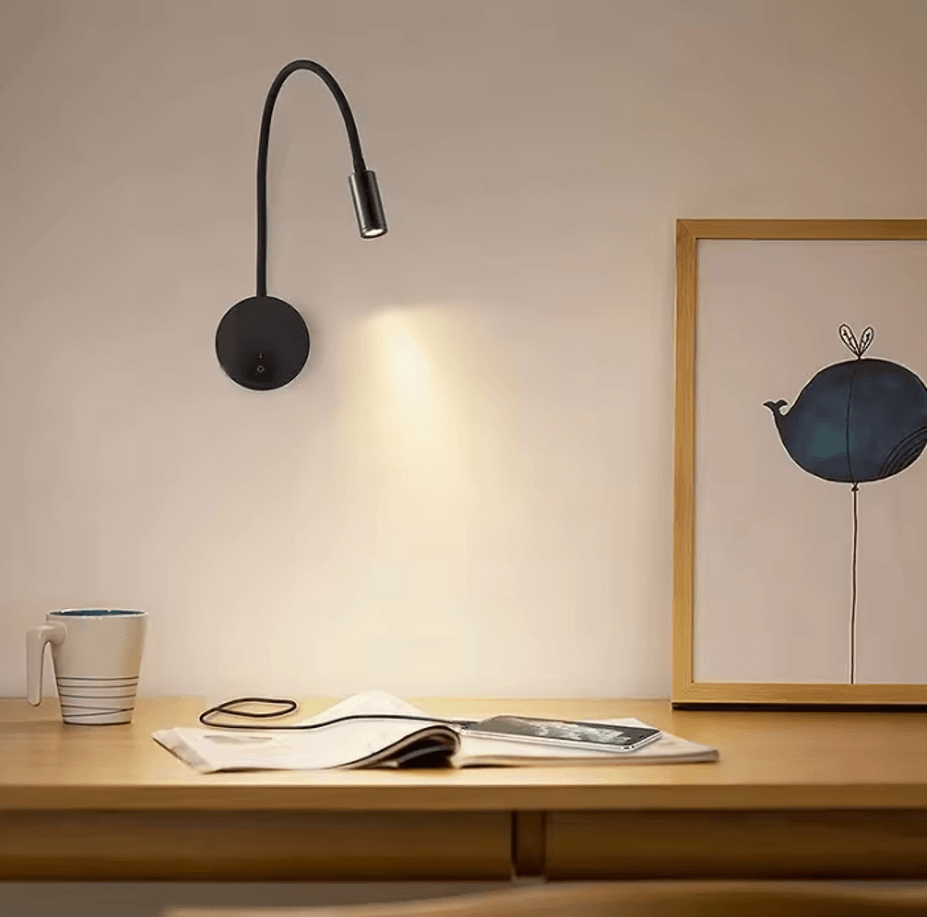 Flexible LED Bedside Wall Light Rotatable Reading Spotlight 220V For Bedroom And Study 3