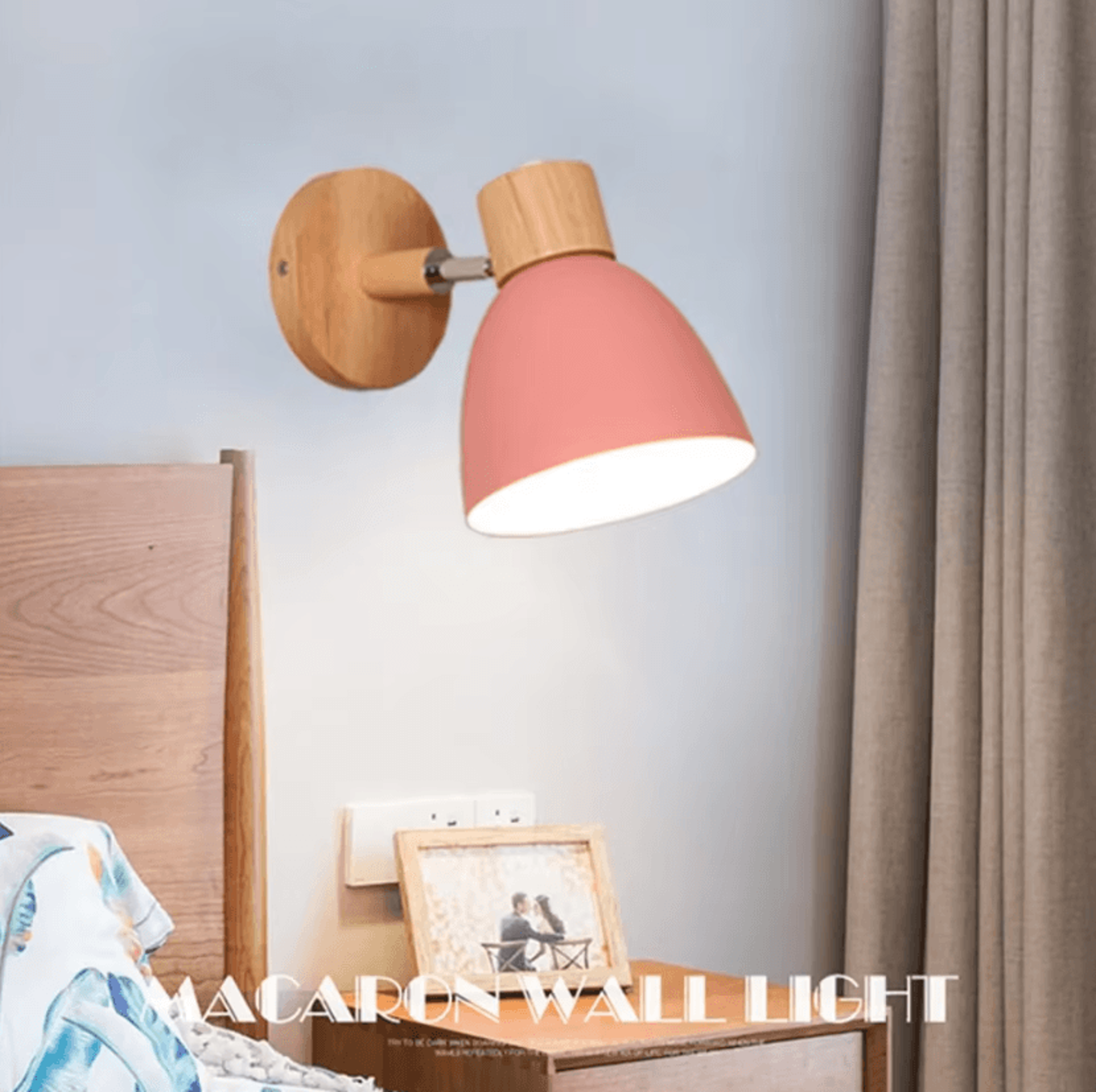 nordic macaron adjustable wall sconce e27 minimalist bedside lamp in 6 colors