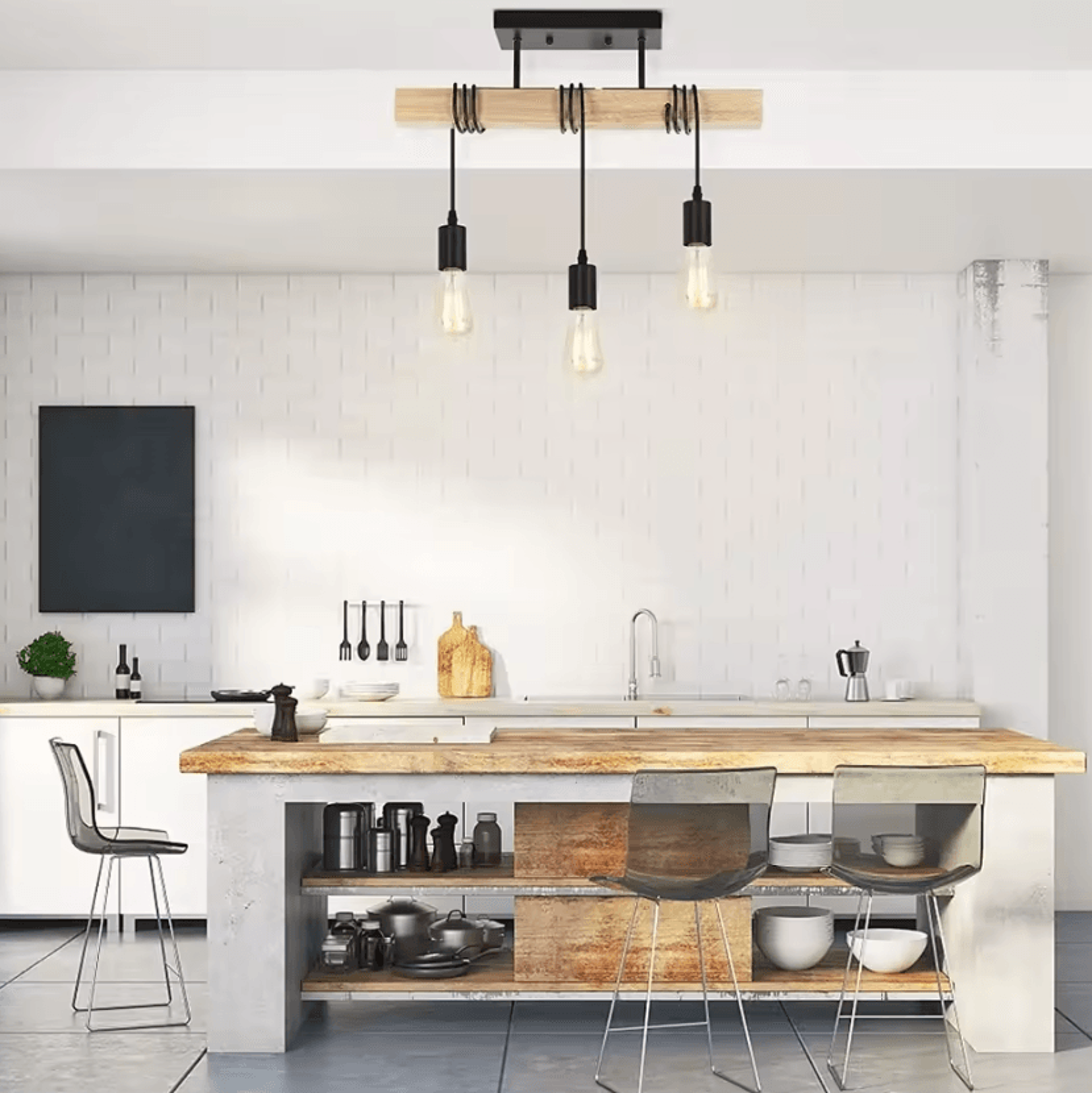 Retro Wooden Art Chandelier Creative Winding Ceiling Light For Living Room Dining Room And Bedroom 4