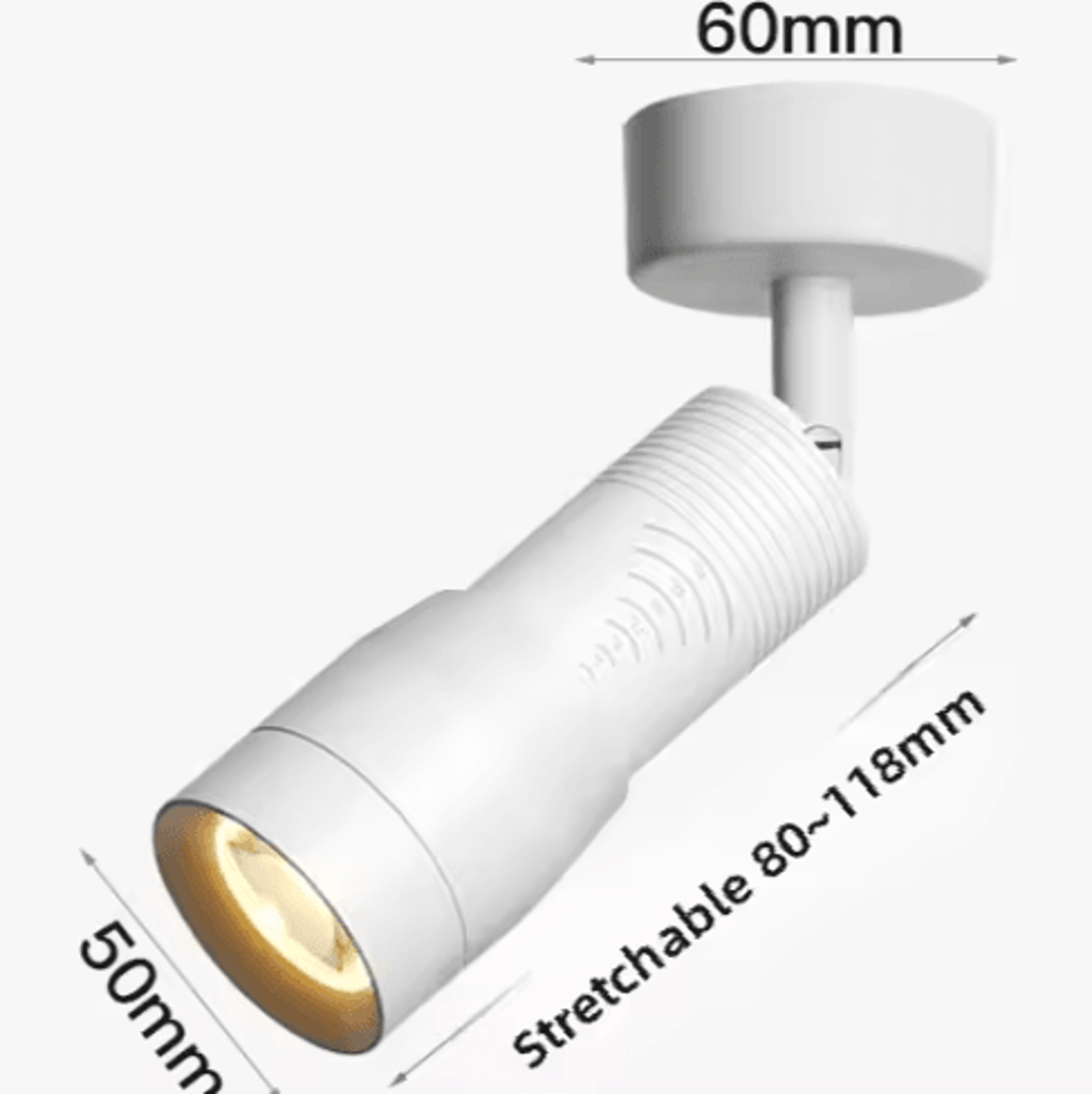 7W Zoomable LED Ceiling Spotlight Adjustable 560 Degree Beam Angle Surface Mounted Focus Light 5