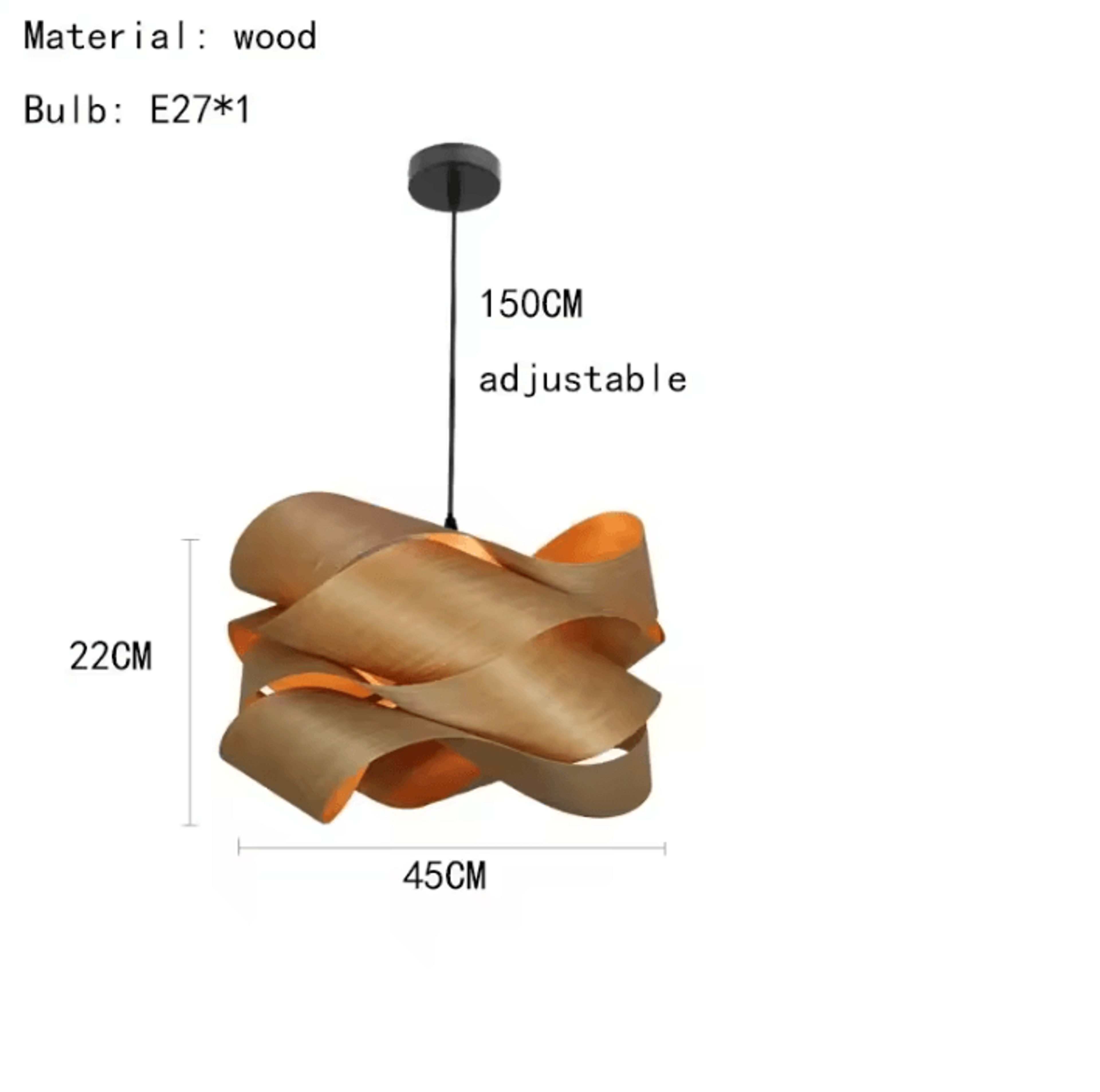 Southeast Asian Wooden Pendant Light Modern Minimalist LED Hanging Chandelier For Bedroom And Resta 4