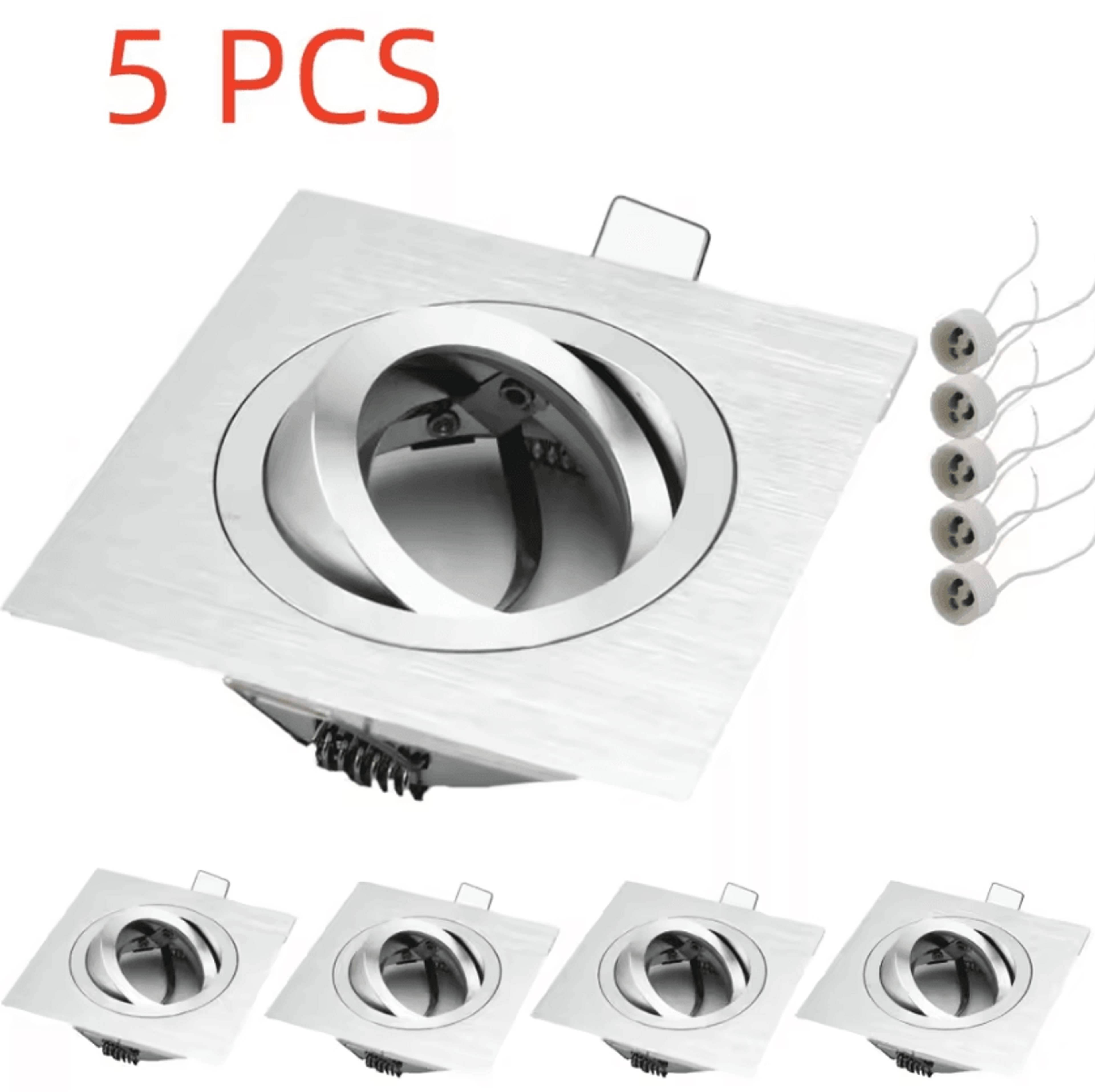 5PCS GU10 Recessed Ceiling Downlight Fixtures LED Spotlight Holders For Kitchen And Living Room 5
