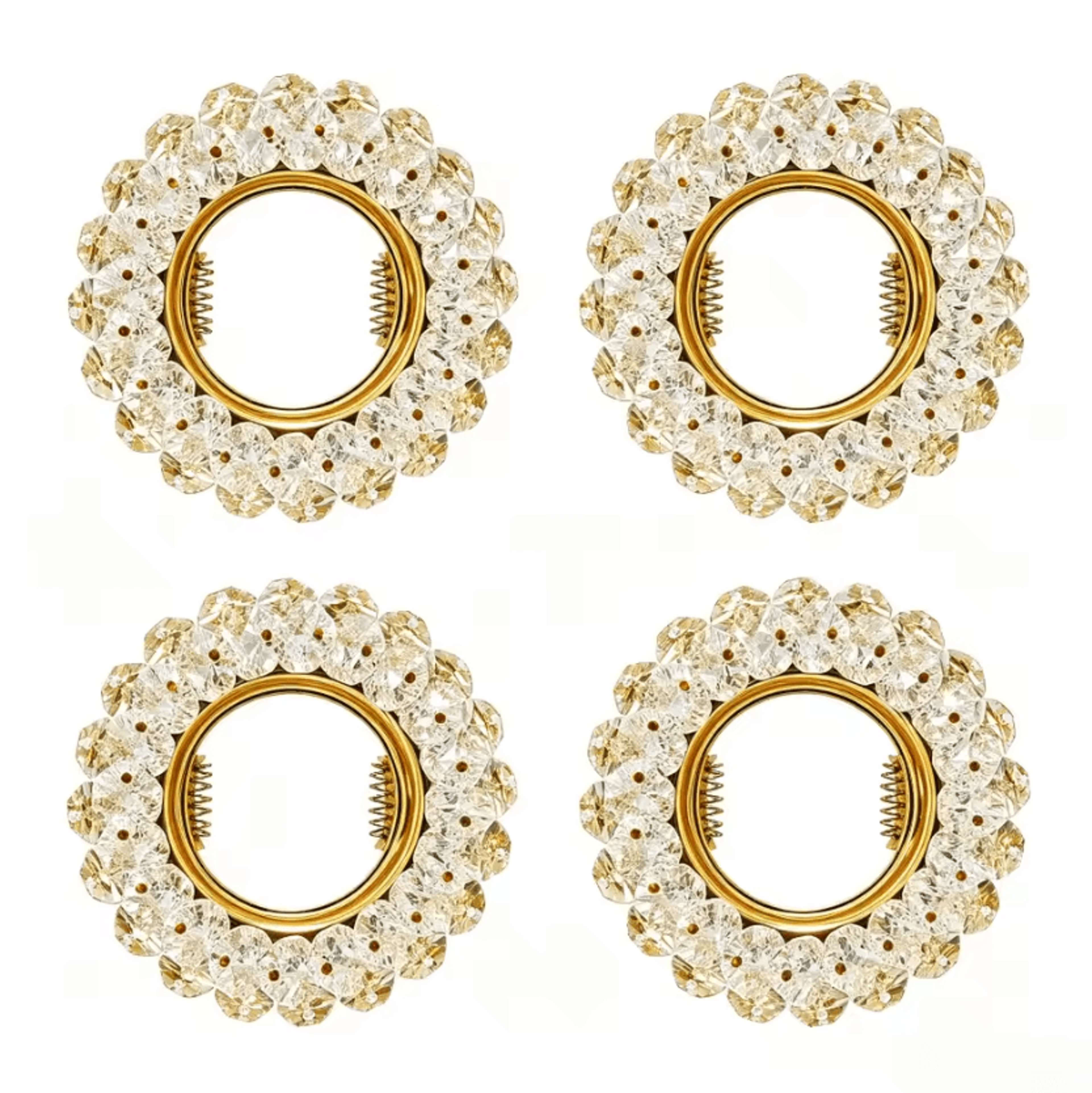 Gold Chrome Crystal Recessed Spotlight Frames GU10 MR16 Decorative Ceiling Downlight Holders 14PCS 5
