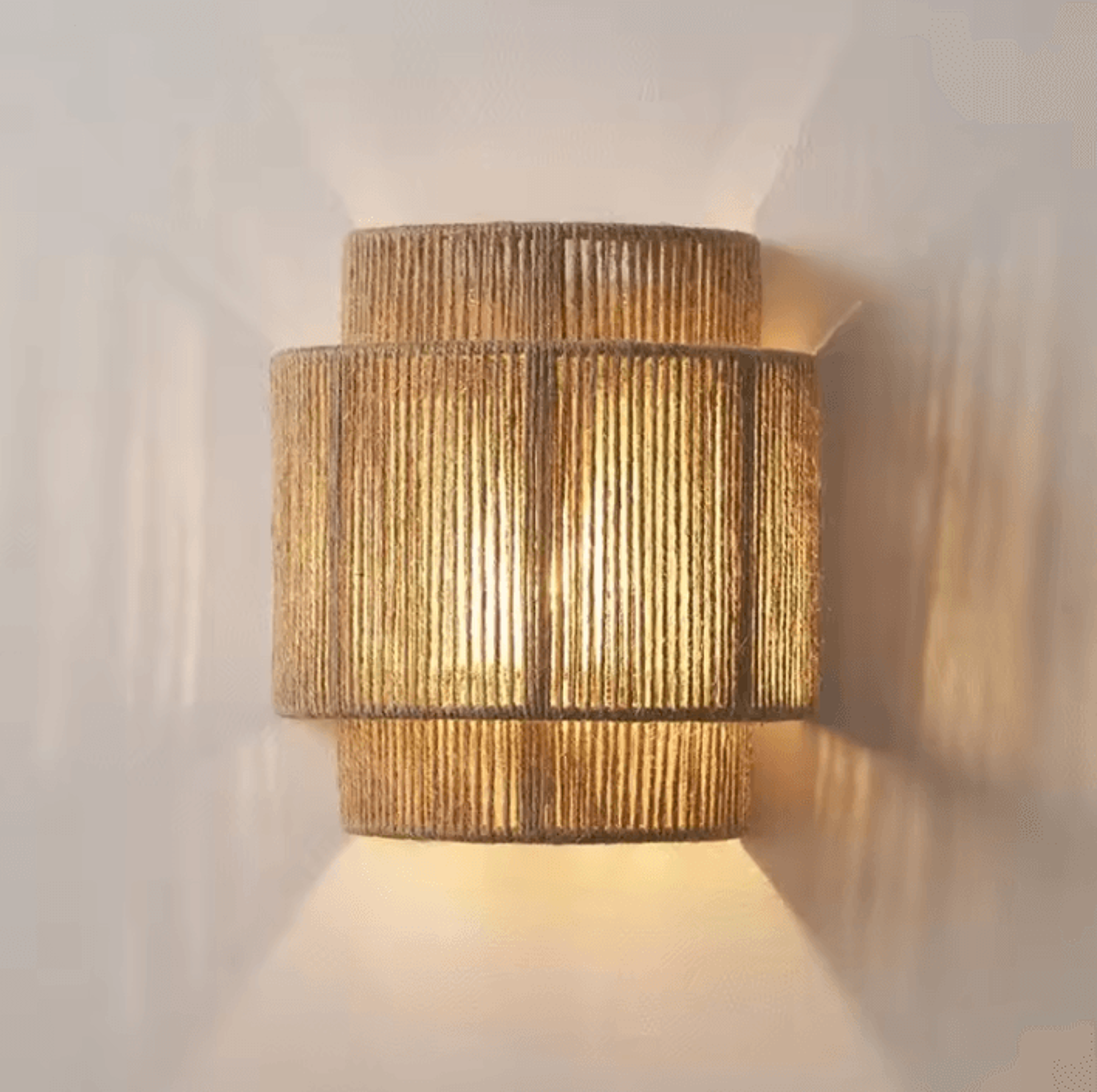 Japanese Bamboo Rattan Wall Sconce Vintage Hemp Rope LED Bedside Lamp For Bedroom And Living Room 4