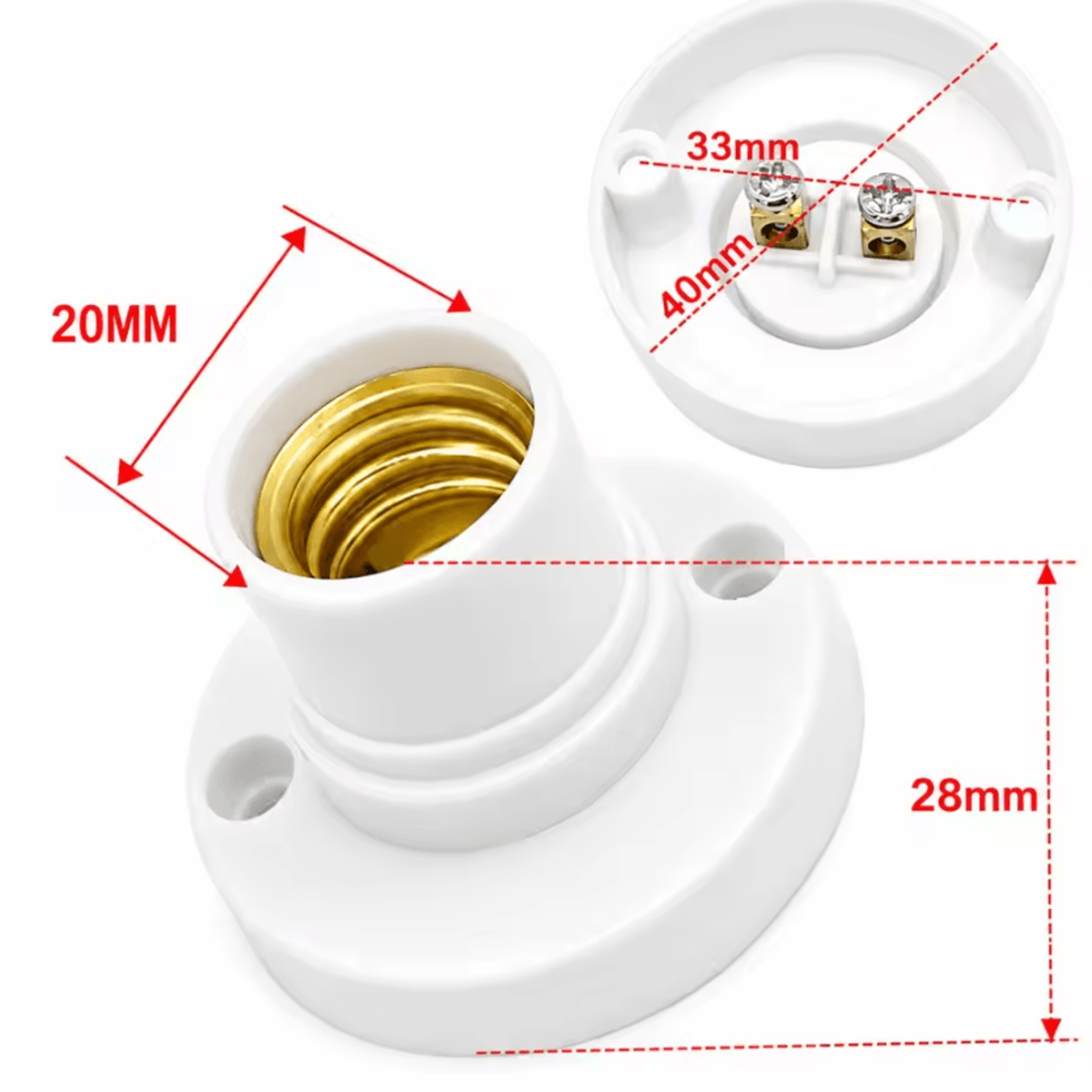 E14 Plastic Light Bulb Screw Socket Holder 1020PCS Round Lamp Base Fitting For Lighting Repairs 2