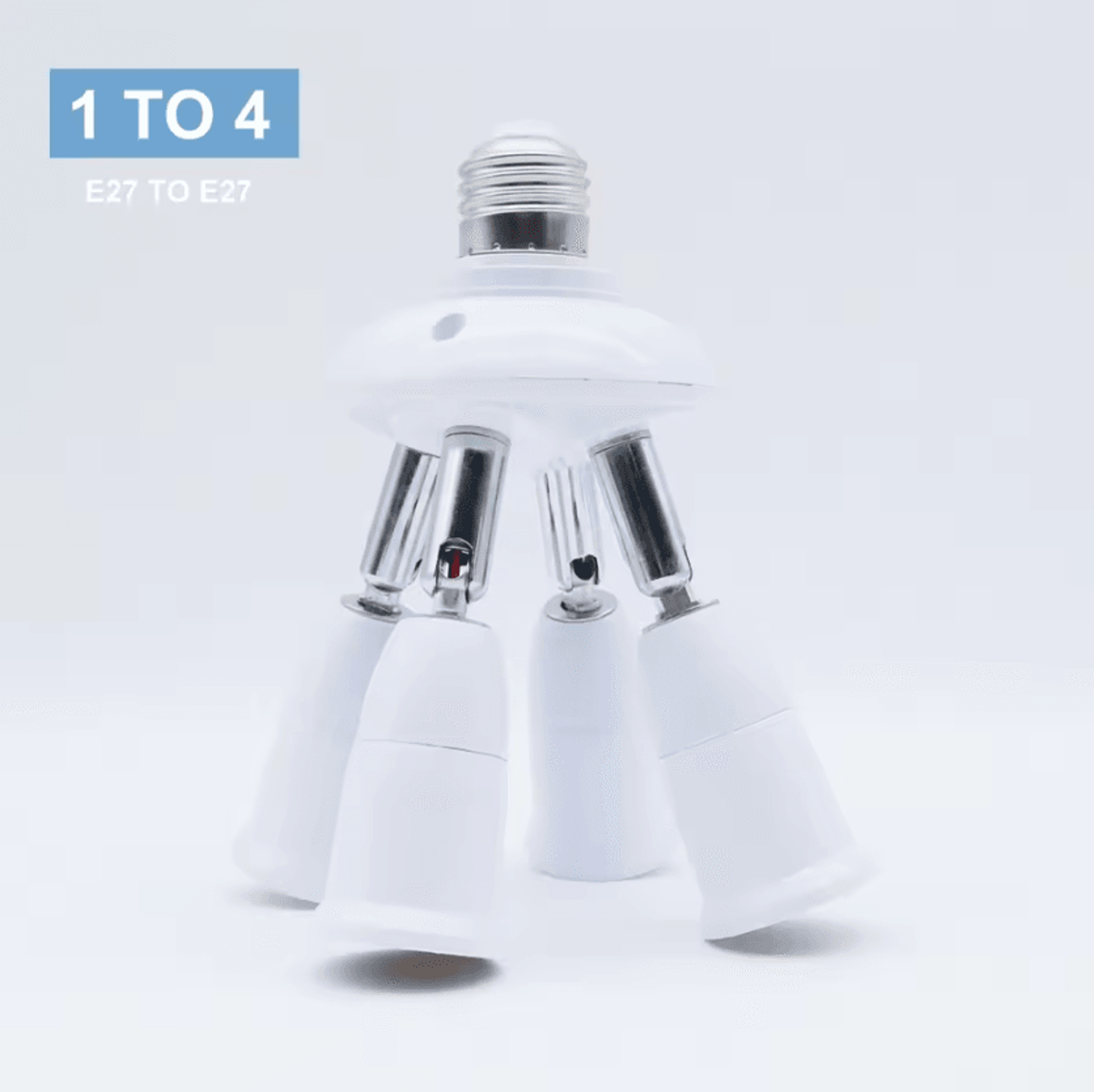 Adjustable E27 3 Head Light Bulb Splitter Adapter Triple Socket Converter For LED Ceiling Lighting 6