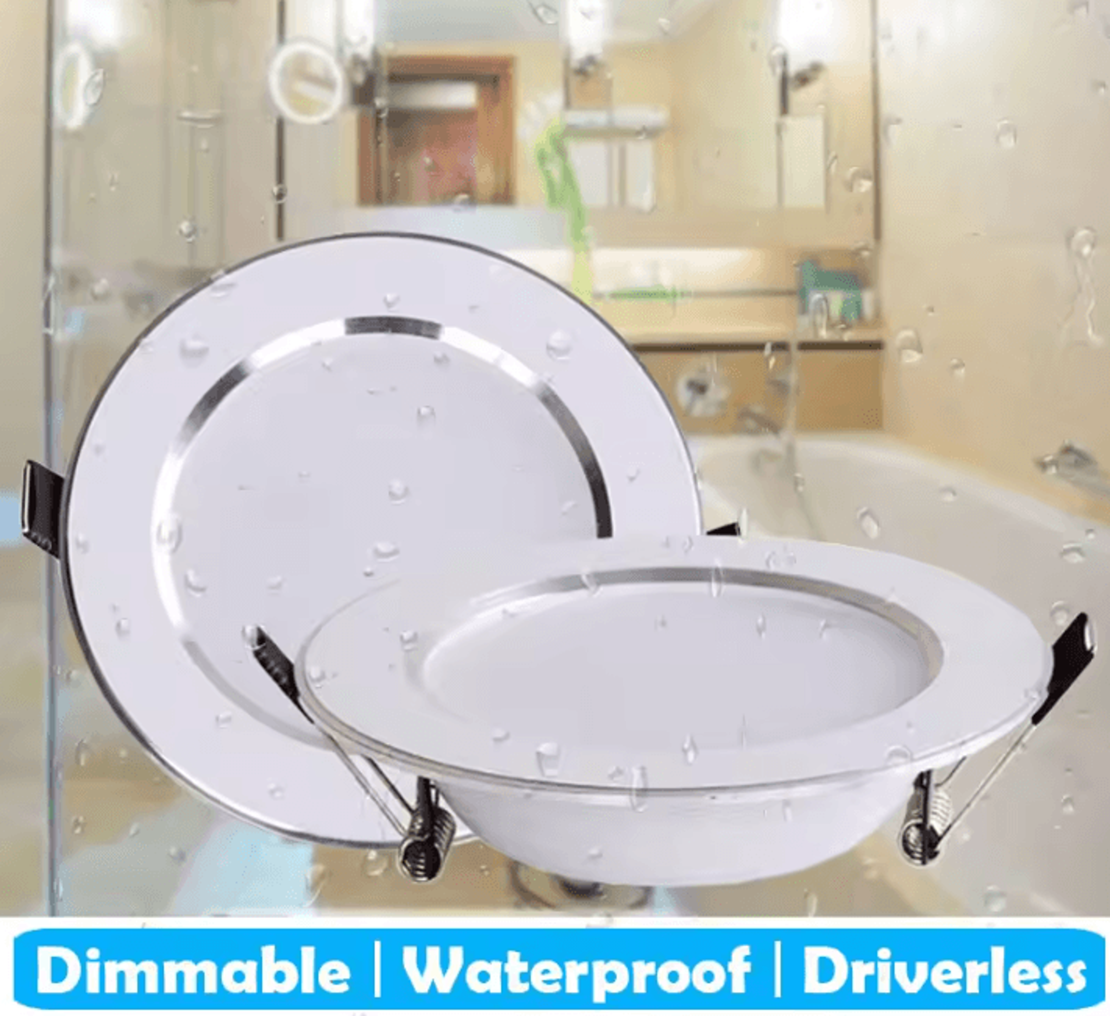 4pcs waterproof dimmable led downlights 5w 7w 9w 12w 15w 4000k ceiling spotlights for bathroom and outdoor lighting