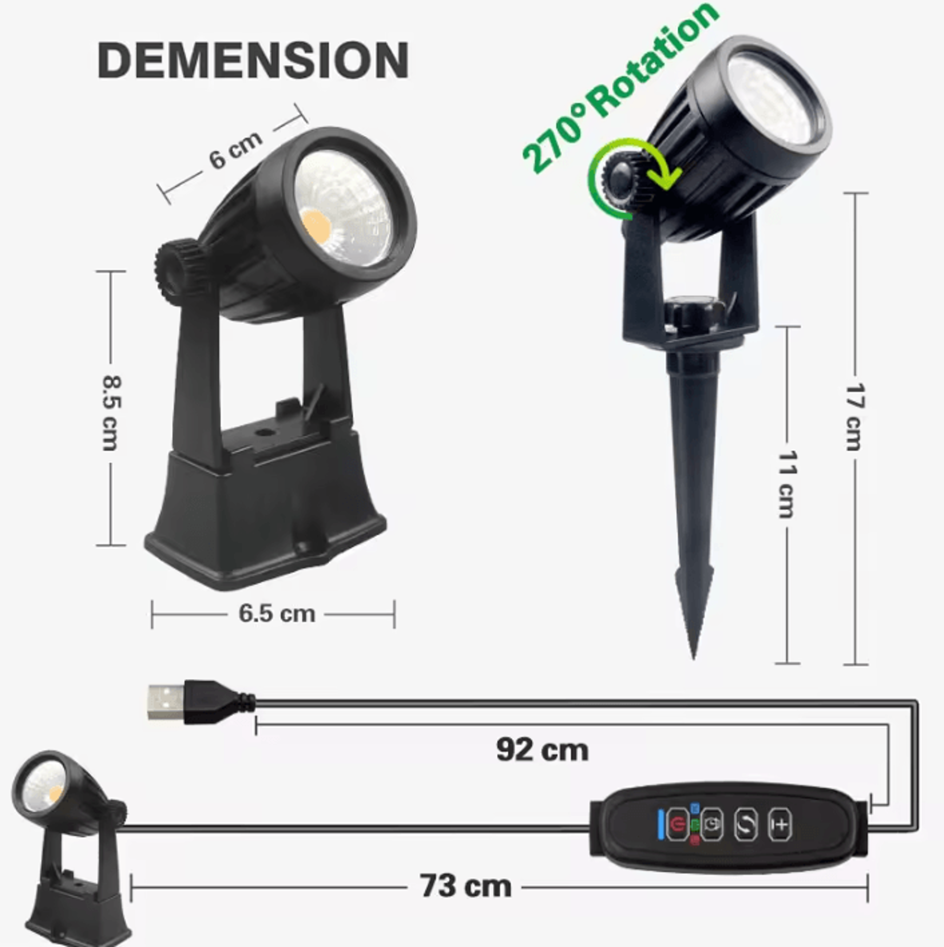 5W USB LED Plant Spotlight Dimmable 5V Indoor Uplight Lamp For Potted Plants And Home Decoration 1