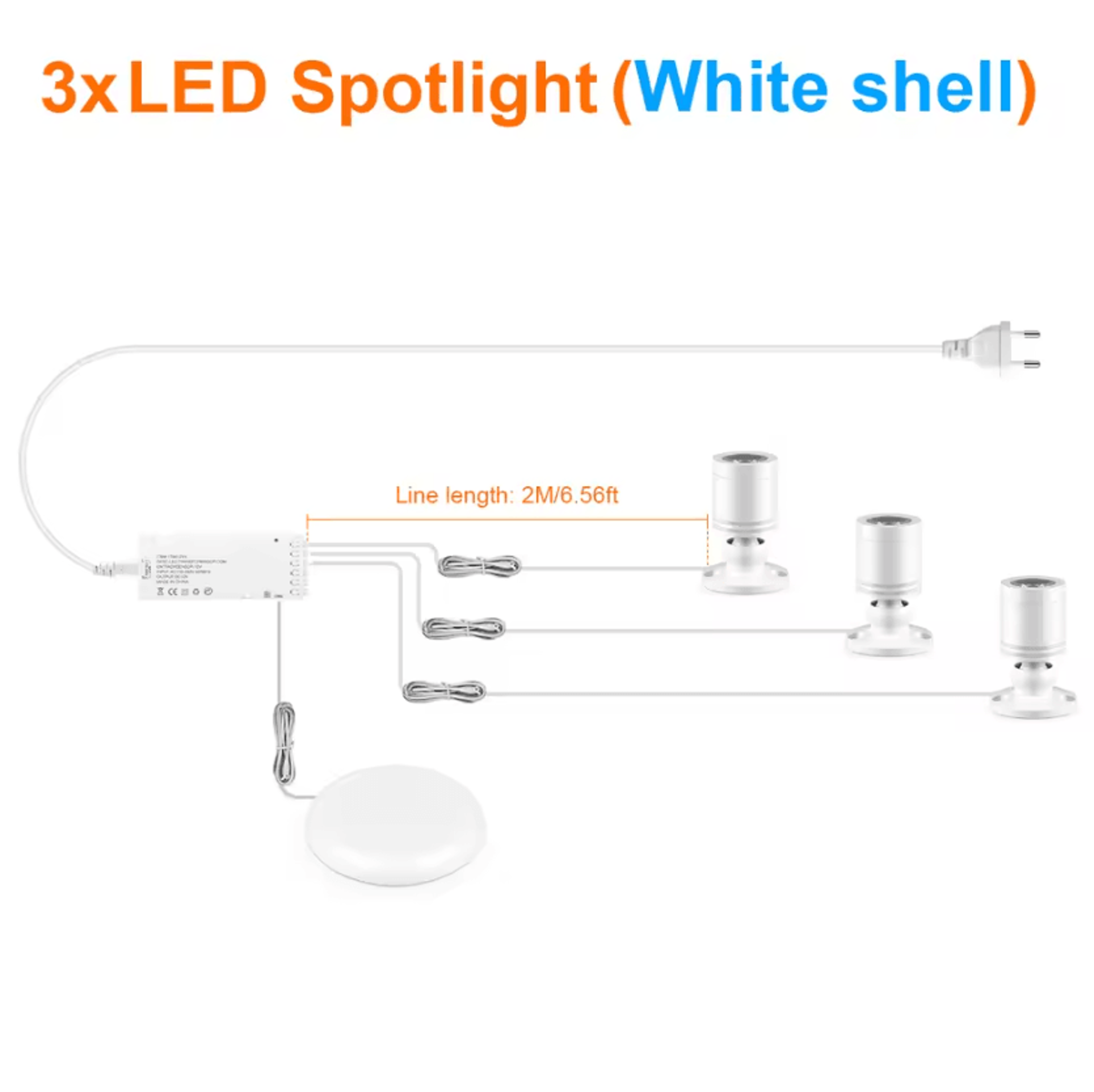 12V LED Cabinet Display Spotlight 3W Touch Dimmer Light With 20mm Wood Glass Sensing For Showcase L 13