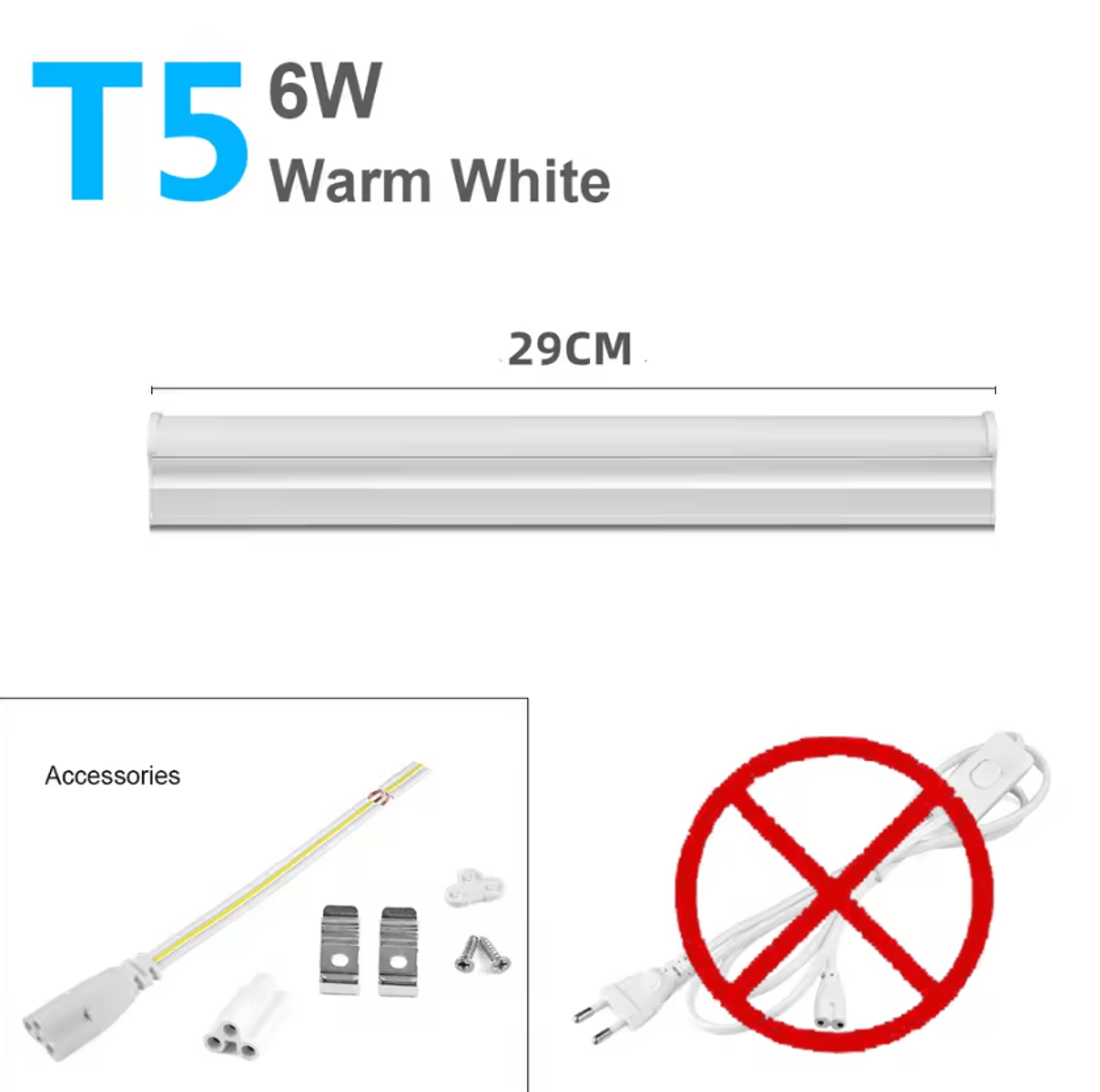 T5 T8 LED Tube Light Bar 6W 8W 29CM 30CM 110V 220V Kitchen Under Cabinet Lamp With EU US Switch Cab 7