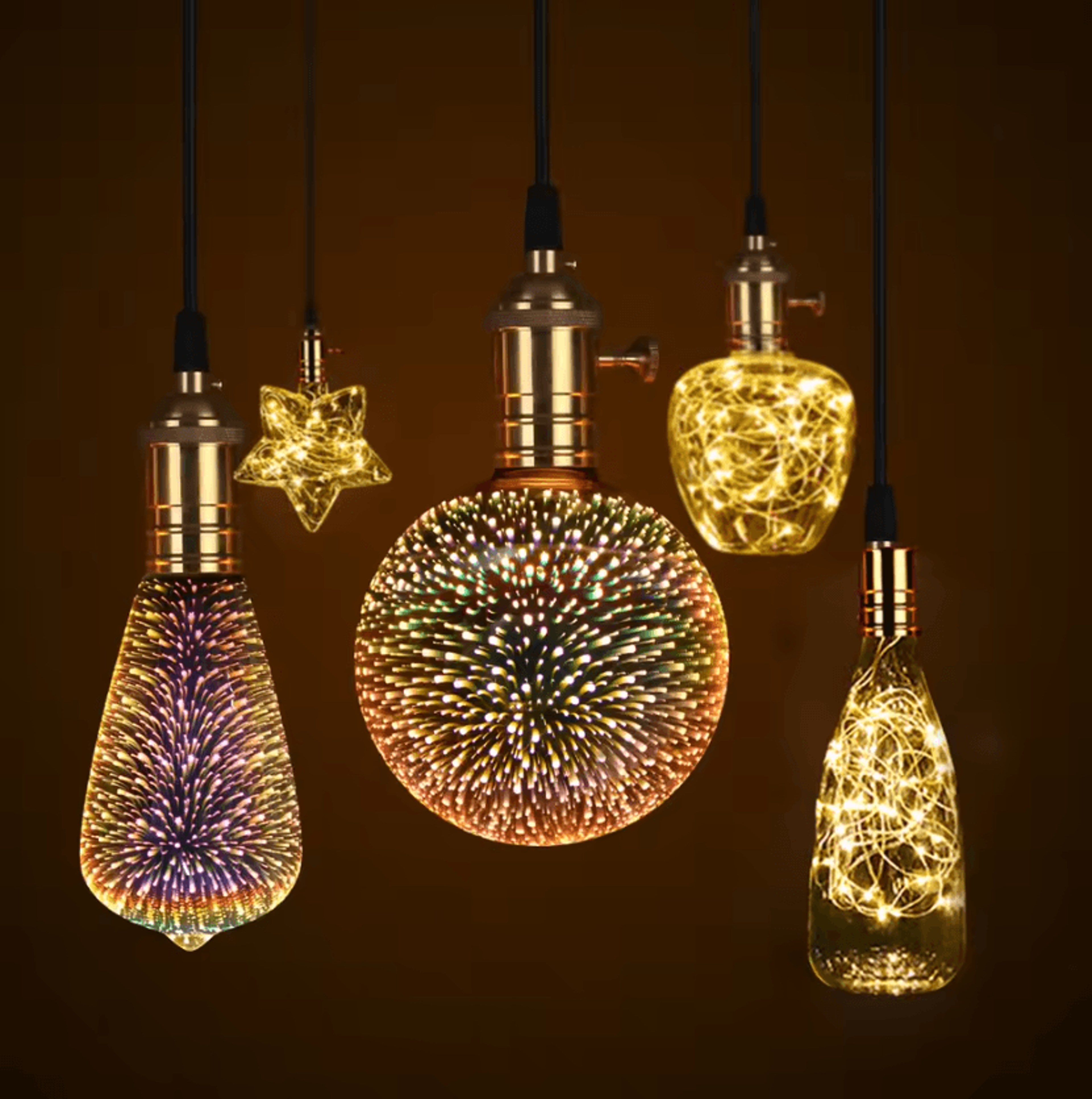 Vintage 3D Star LED Light Bulb E27 4W Decorative Ambient Lamp For Christmas Party And Home Lighting 0