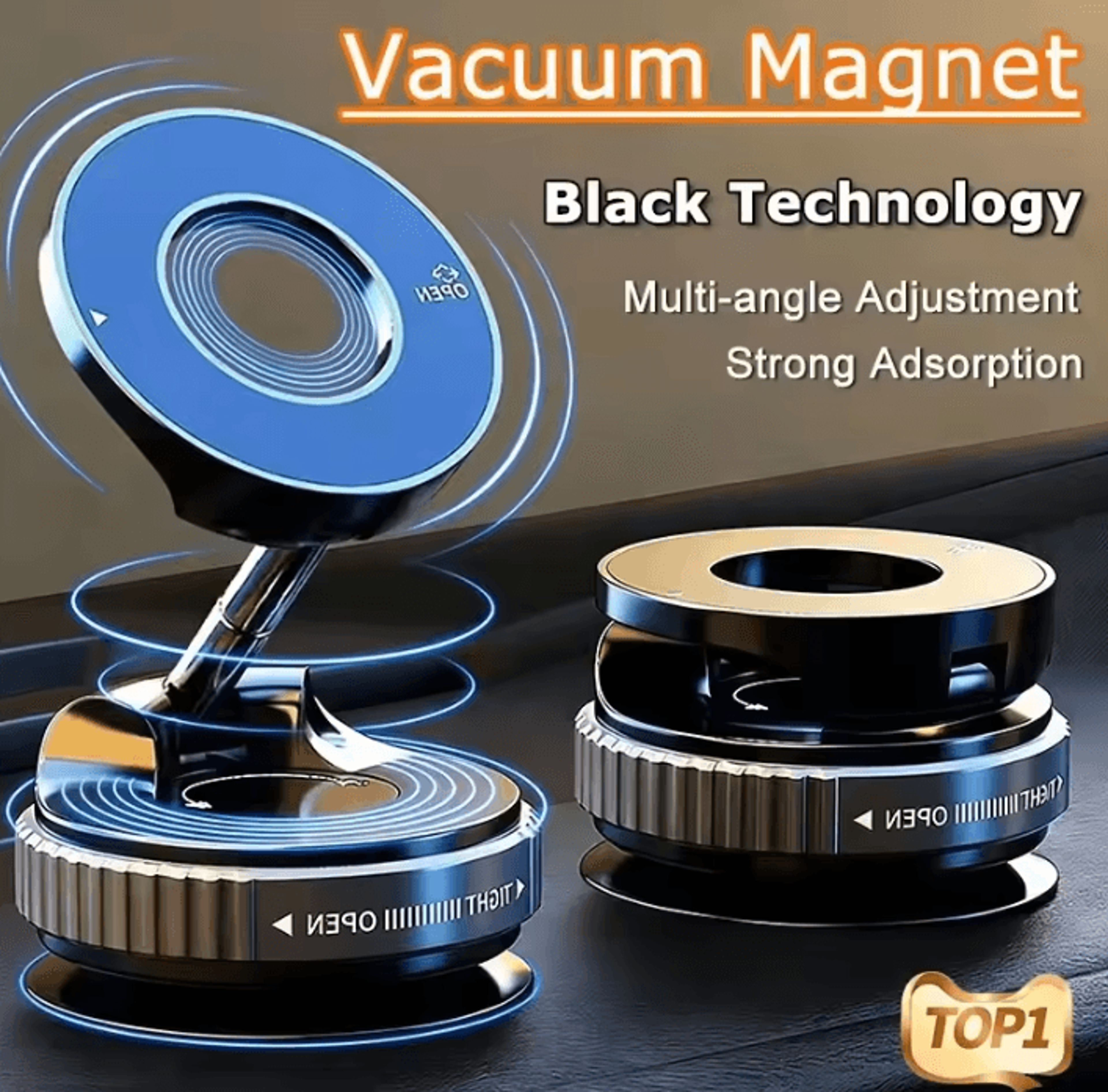 foldable electric vacuum magnetic car phone holder strong suction mount for iphone 12 13 14 15 16 and live streaming