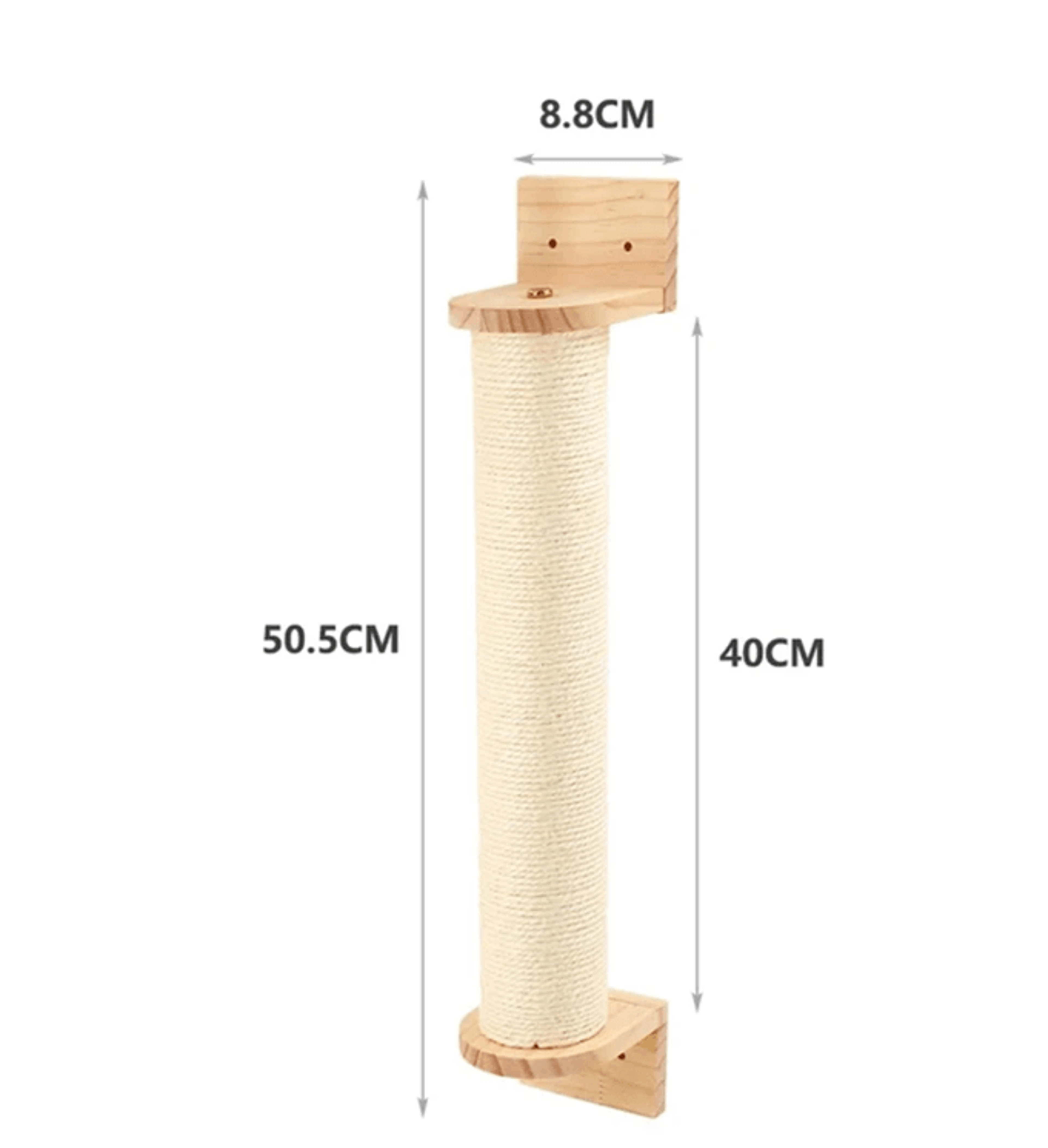Wall Mounted Cat Climbing Rope With Wooden Steps And Sisal Scratcher For Indoor Cats 4