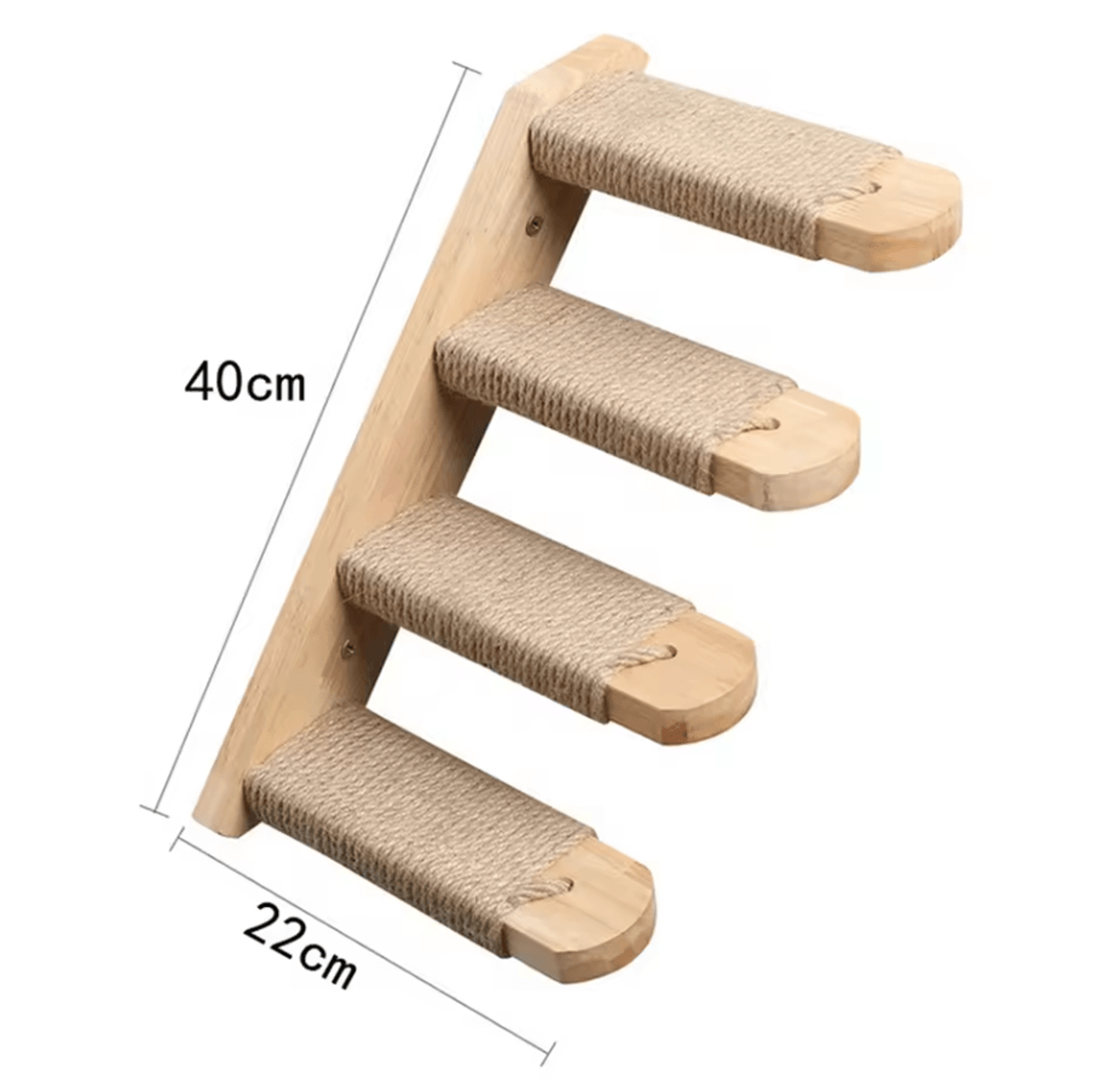 Wall Mounted Cat Climbing Frame With Ladder Hammock And Sisal Scratching Post For Indoor Cats 3