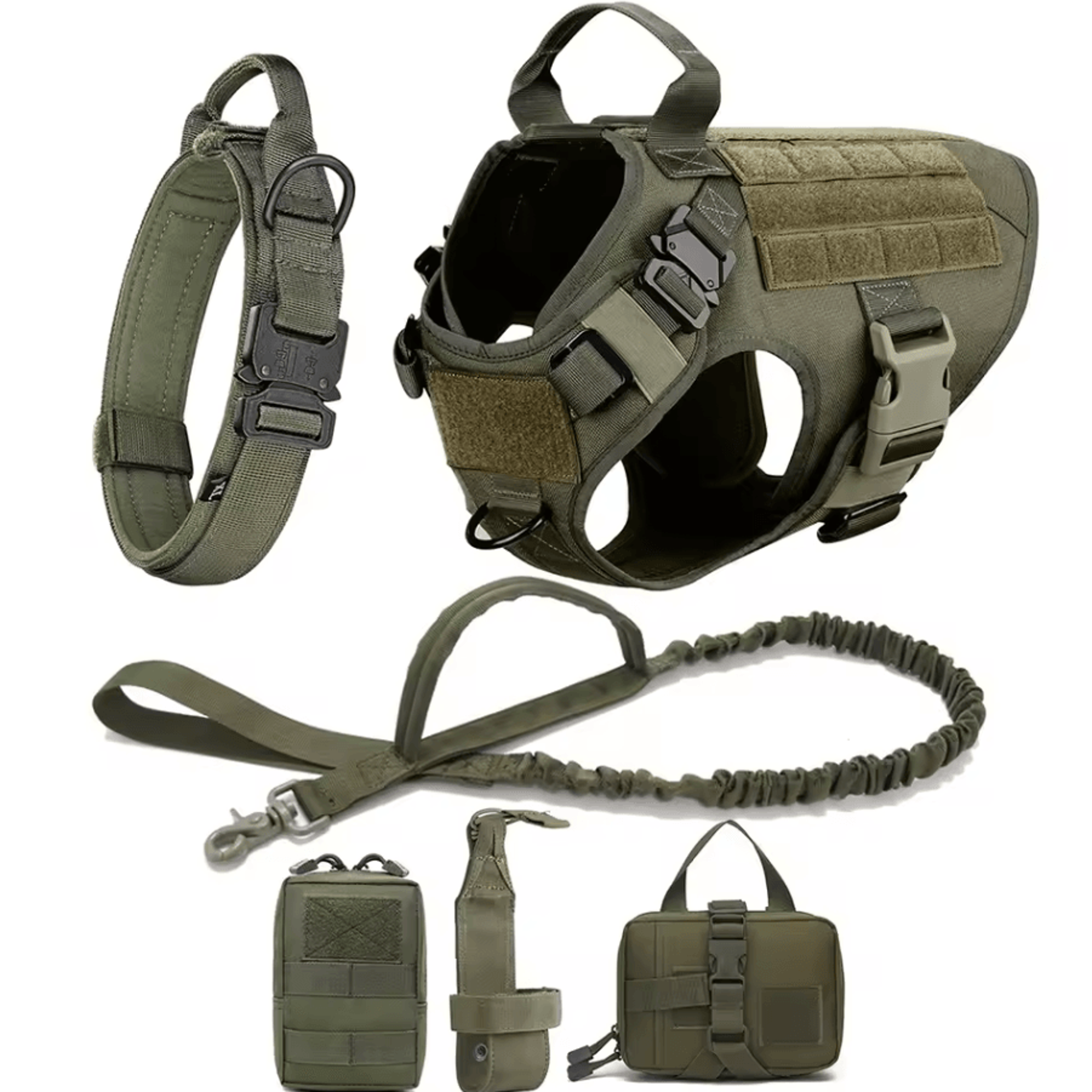 Tactical Dog Harness With Leash Heavy Duty Military Style Training Vest For Large Dogs 17