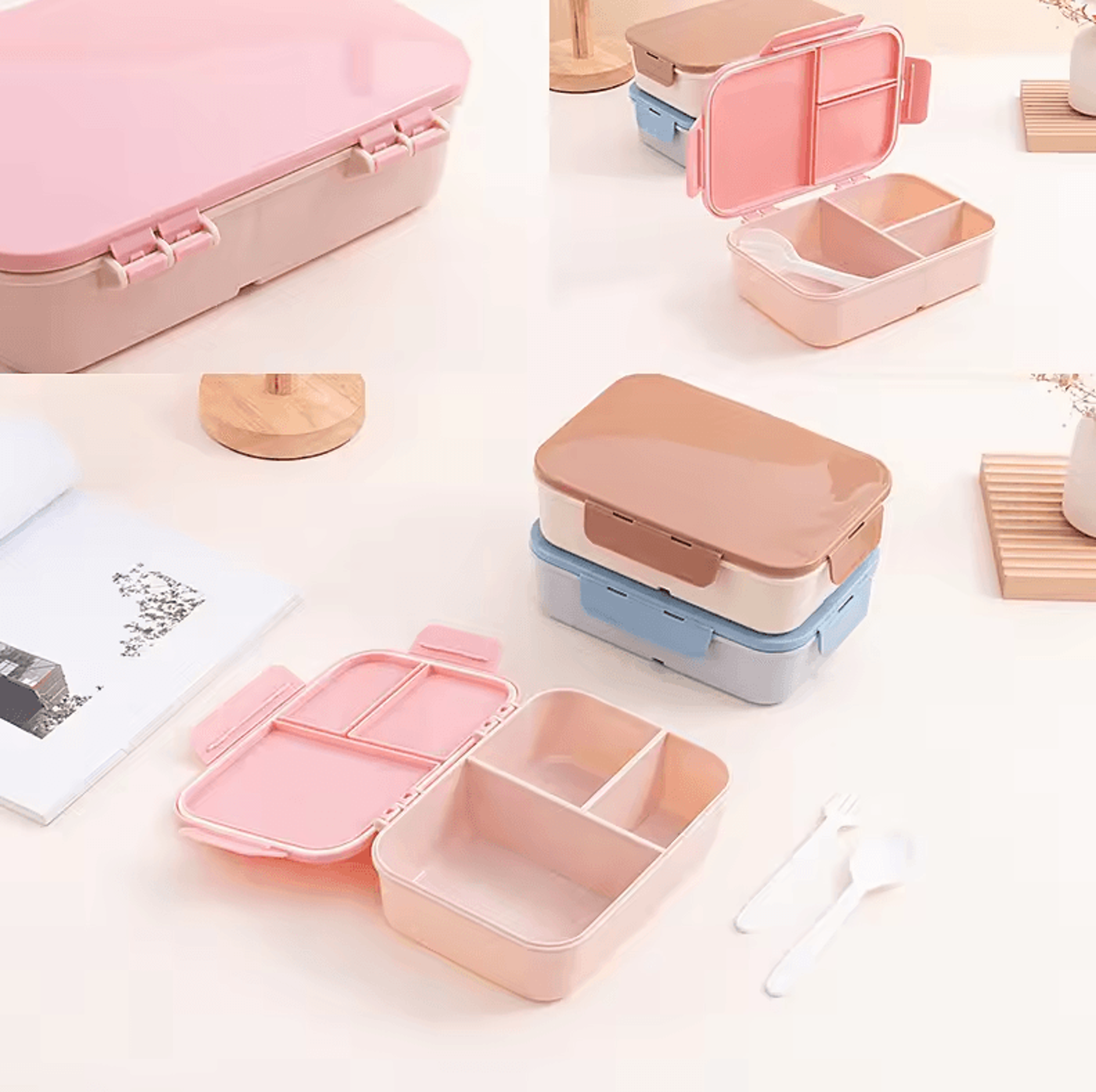 1200ml Portable Leakproof Waterproof FlipTop Lunch Box For Travel Work  Outdoor 1