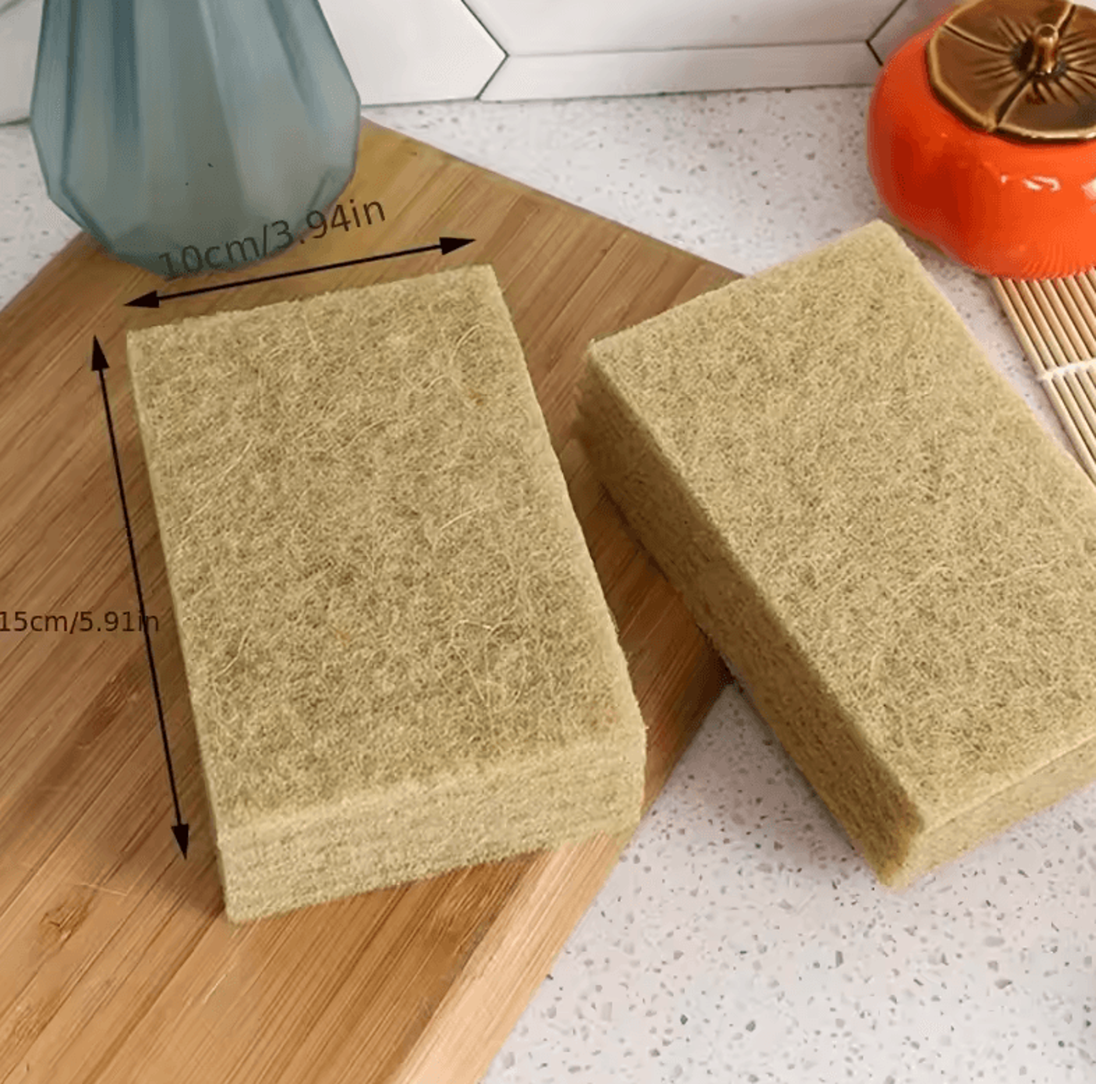 5pcs Reusable Coconut Fiber Scouring Pads Natural NonWoven Cleaning Scrubbers 4