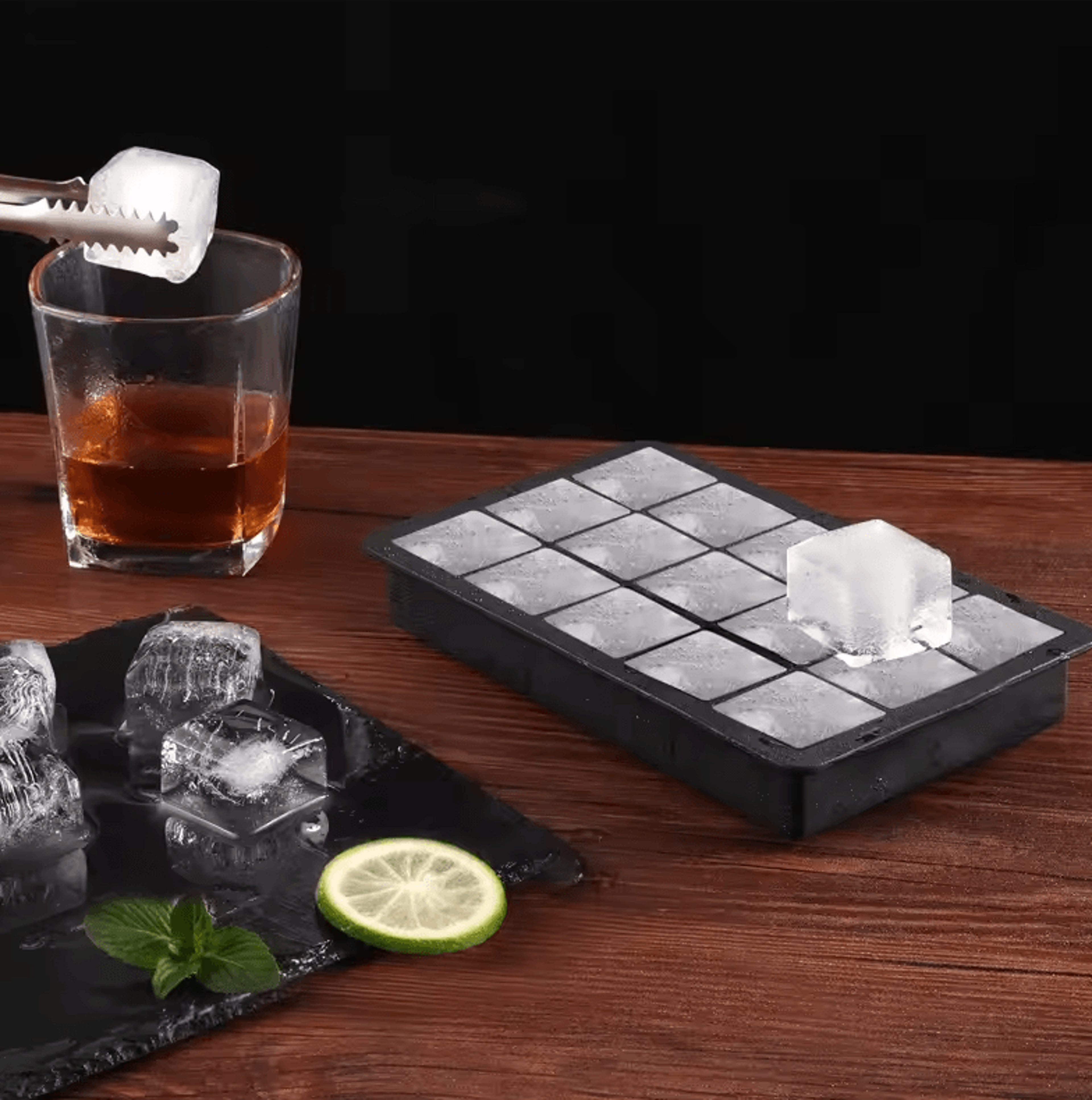 15Grid Large Silicone Ice Cube Tray Mold Reusable Ice Block Maker For Whiskey  Cocktails 0