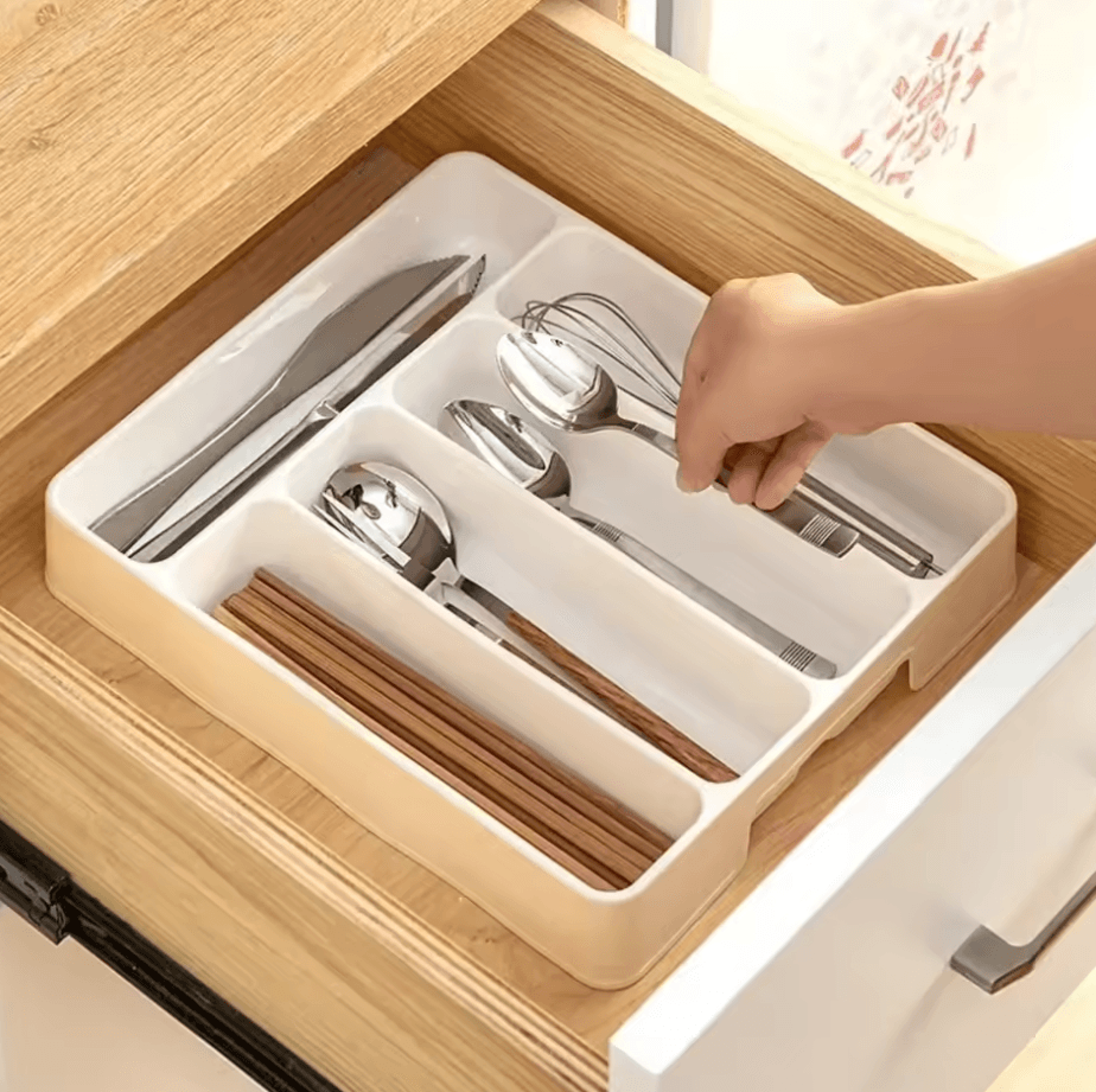 45 Compartments Cutlery Organizer Drawer Divider Tray Kitchen Utensil Storage Box 2