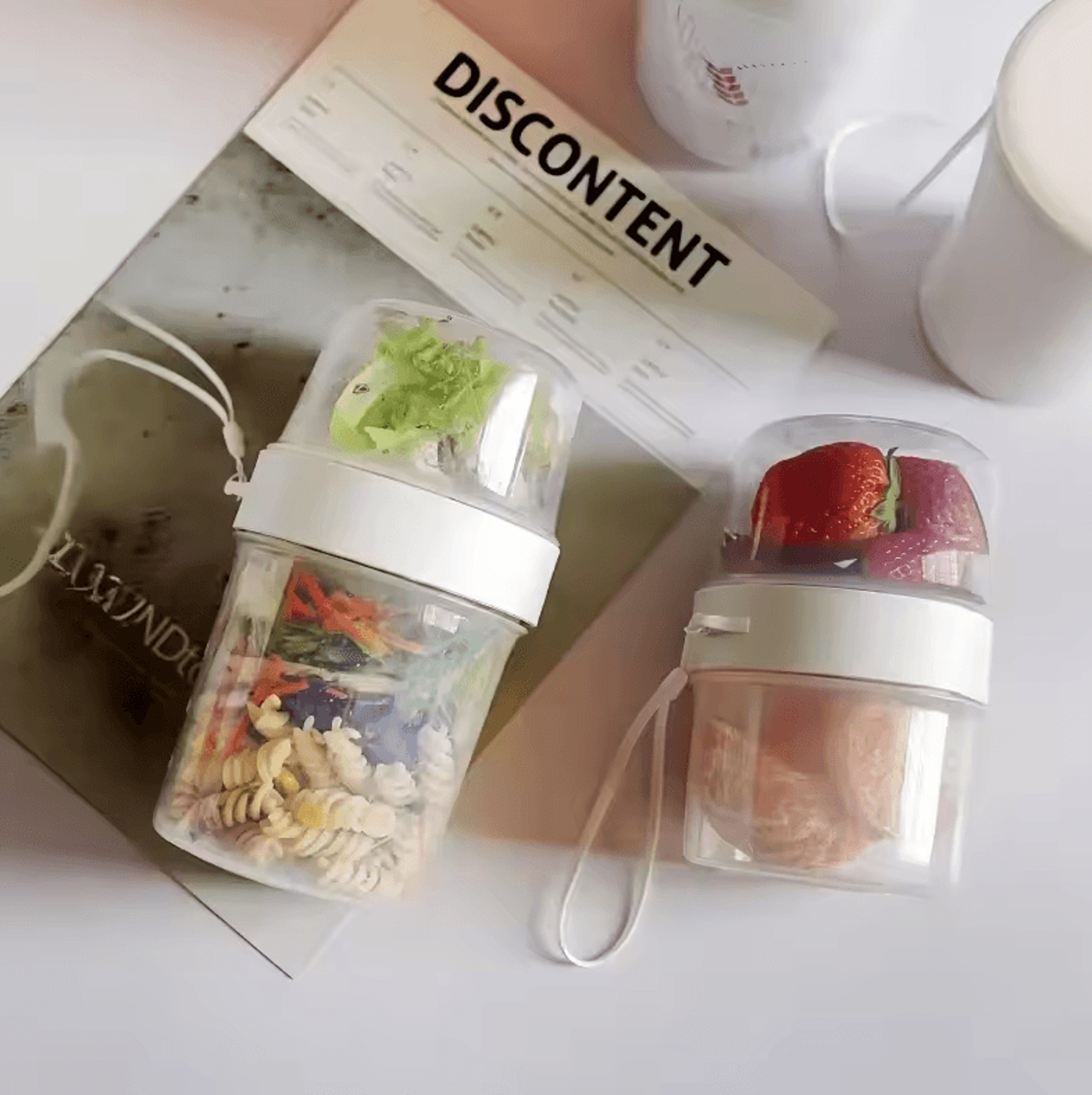 Sealed Breakfast Bowl  Meal Prep Container Set With Fork Sauce Cup Lid For Oatmeal Yogurt Salad 2
