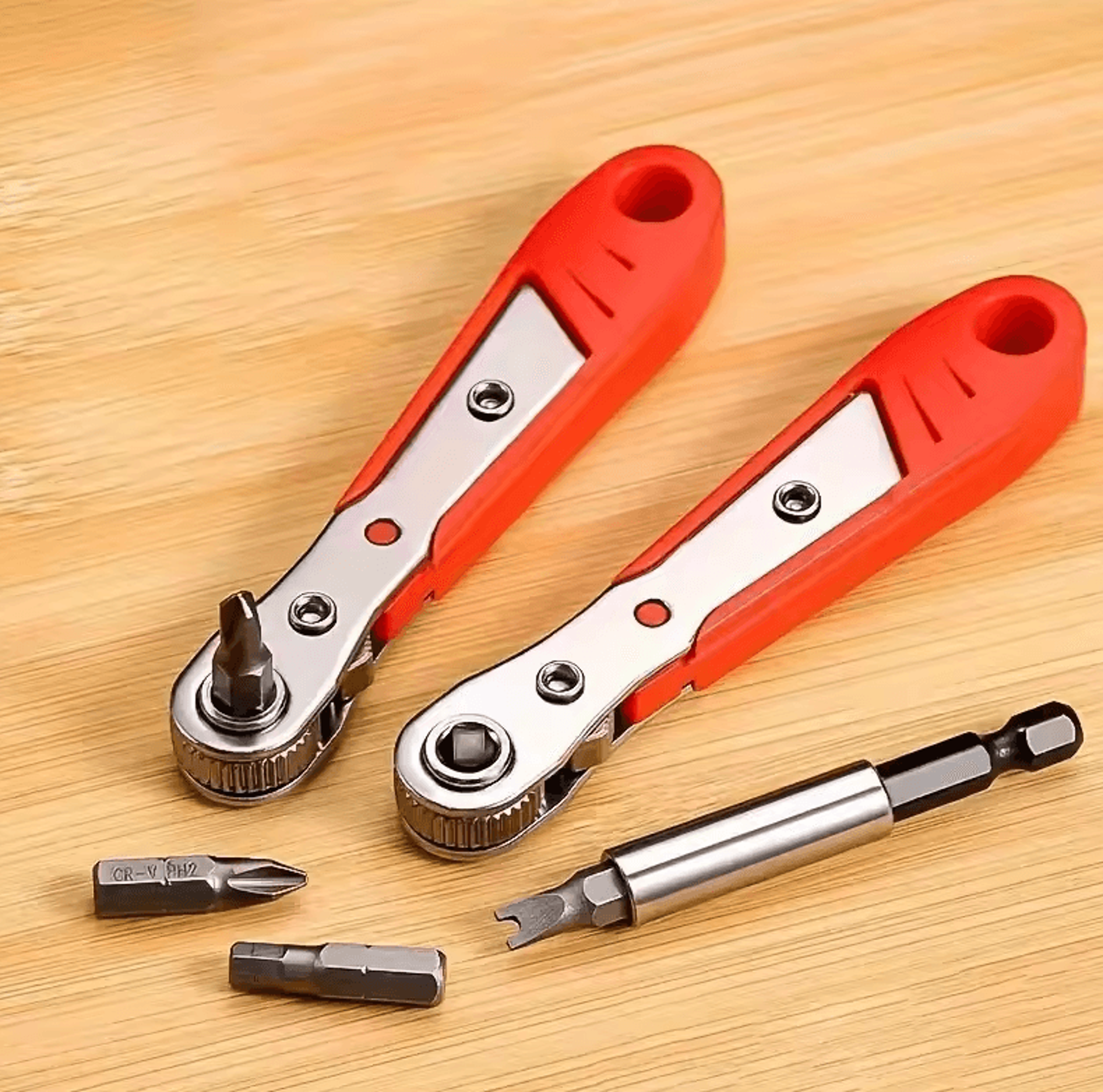 Multifunction Bidirectional Ratchet Screwdriver With Right Angle And Magnetic Wrench Red Compact To 0