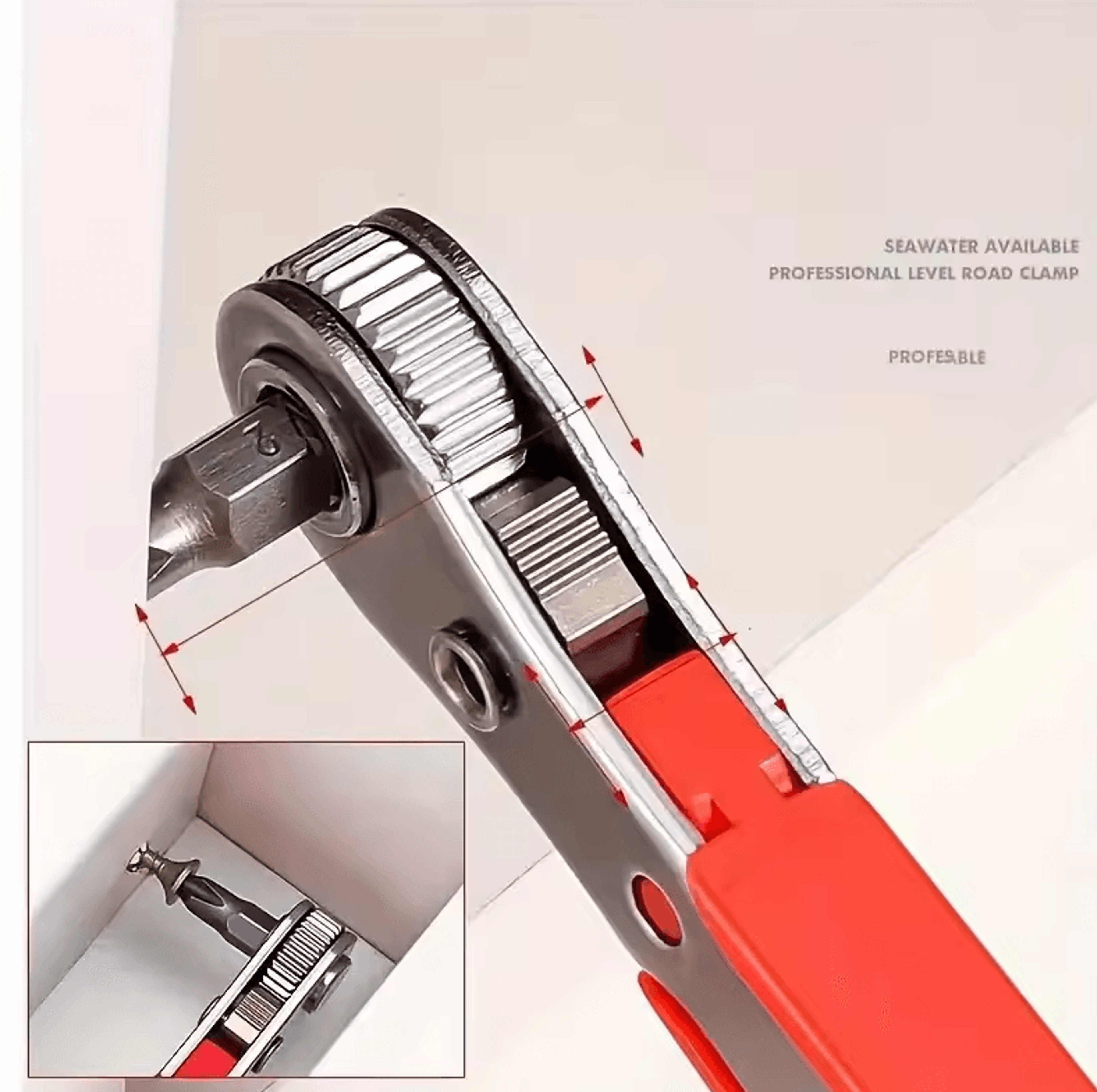 Multifunction Bidirectional Ratchet Screwdriver With Right Angle And Magnetic Wrench Red Compact To 3