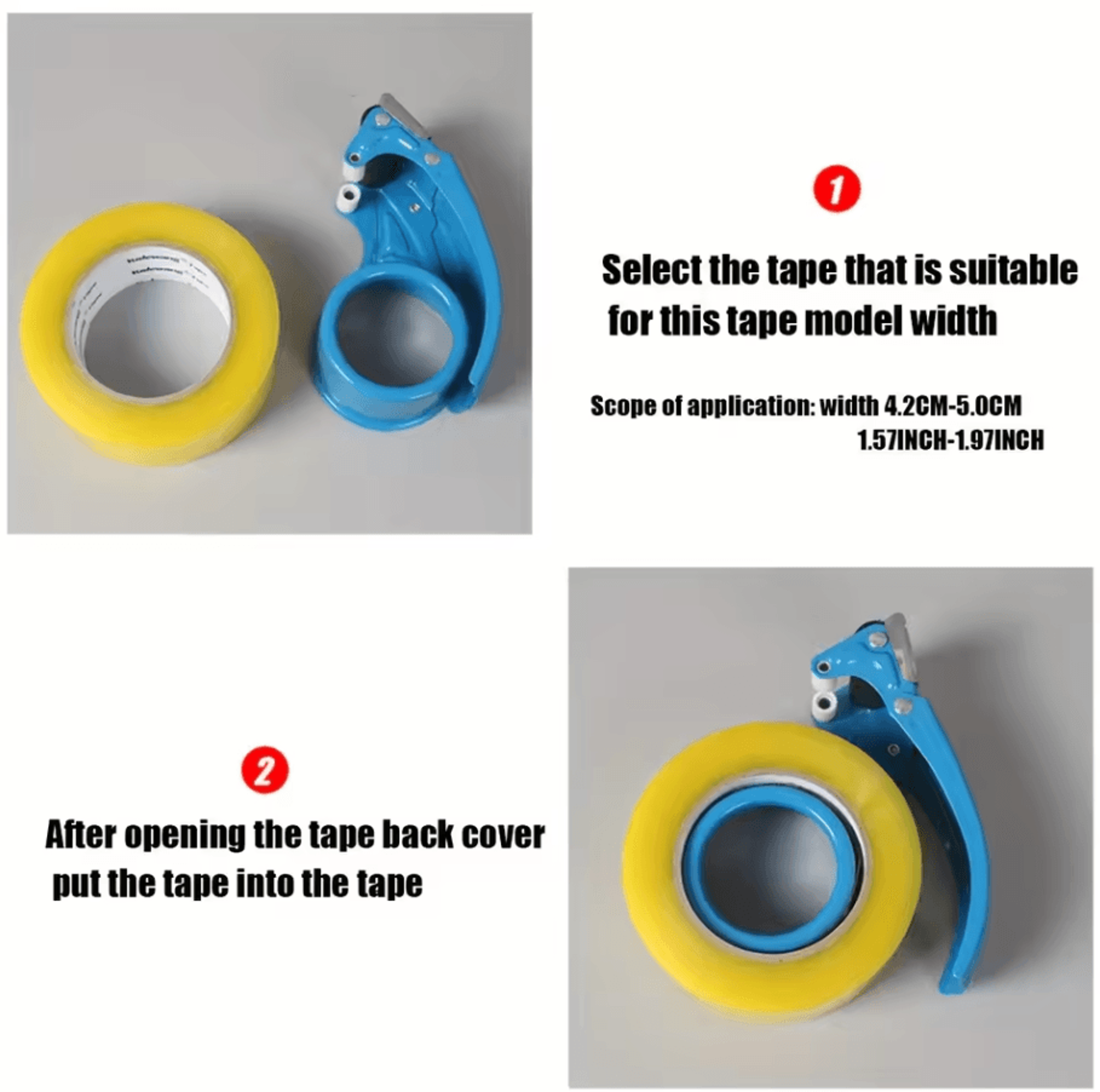 Heavy Duty Handheld Metal Packing Tape Dispenser With Cutter For 6cm Shipping Tape 2