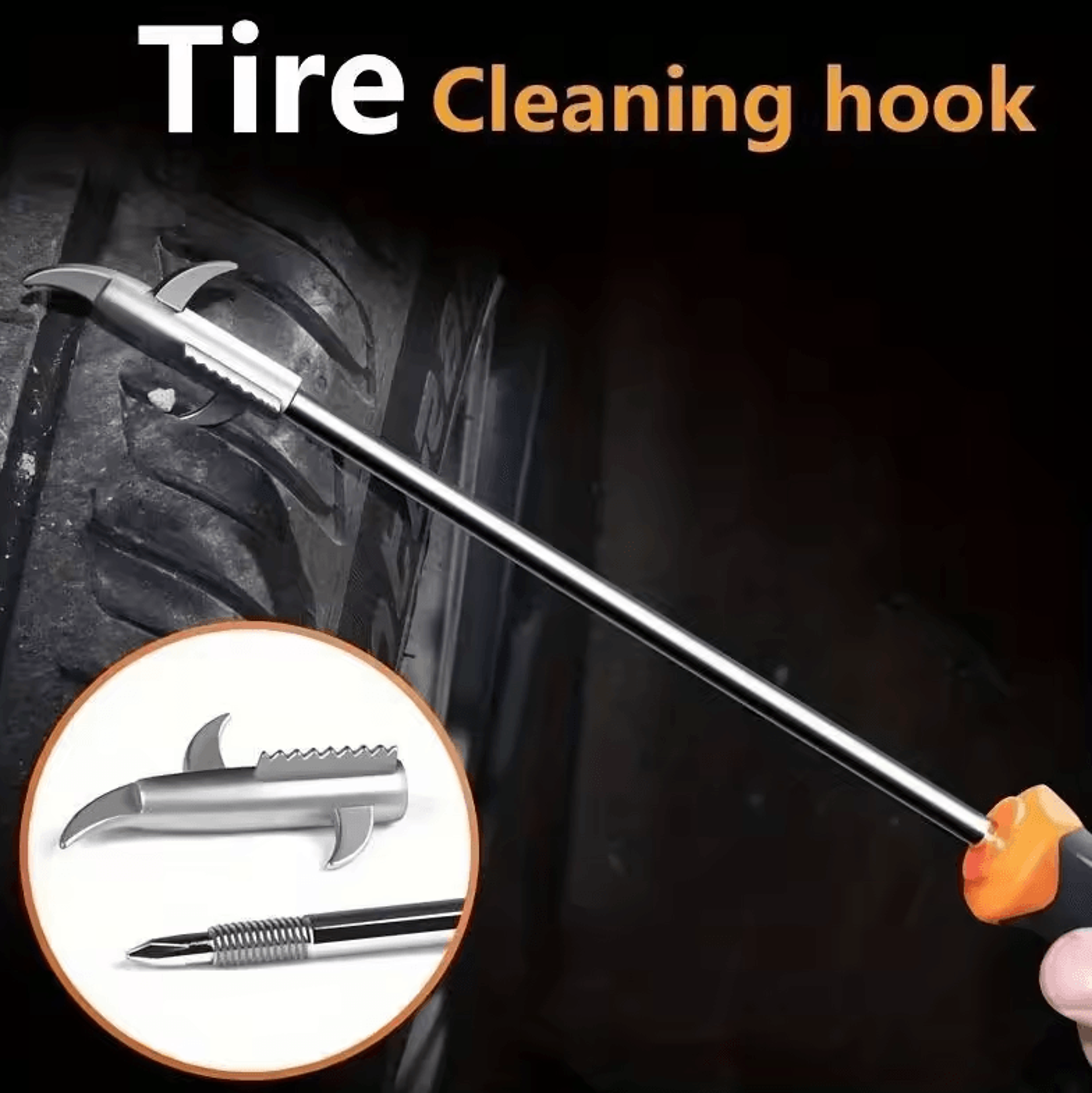 Car Tire Cleaning Hook  Stone Pick Durable Tool For Tire Gap Debris Removal 1