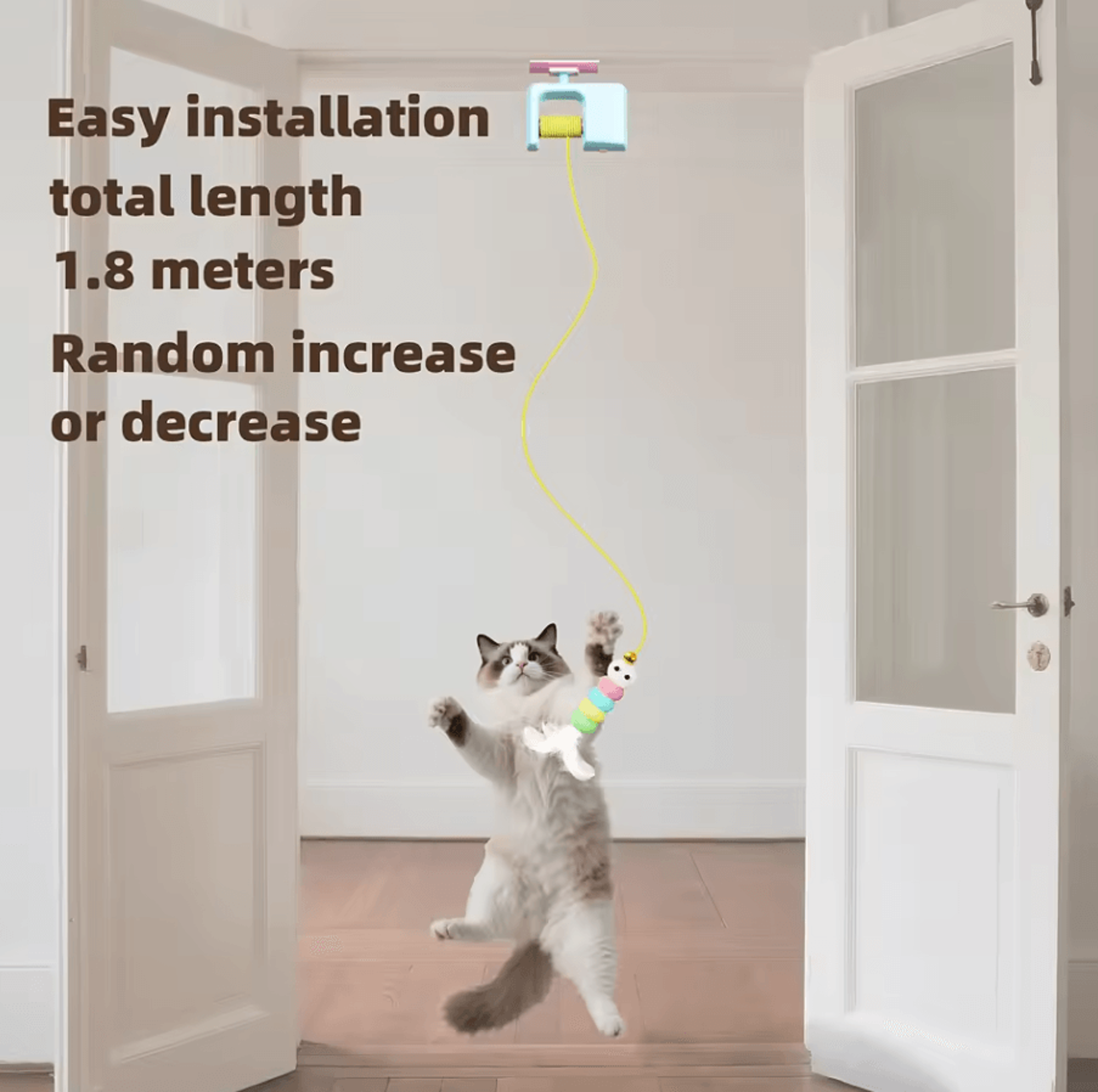 Electric Interactive Cat Teasing Stick Toy With Automatic Flying Bird And Elastic Rope 3
