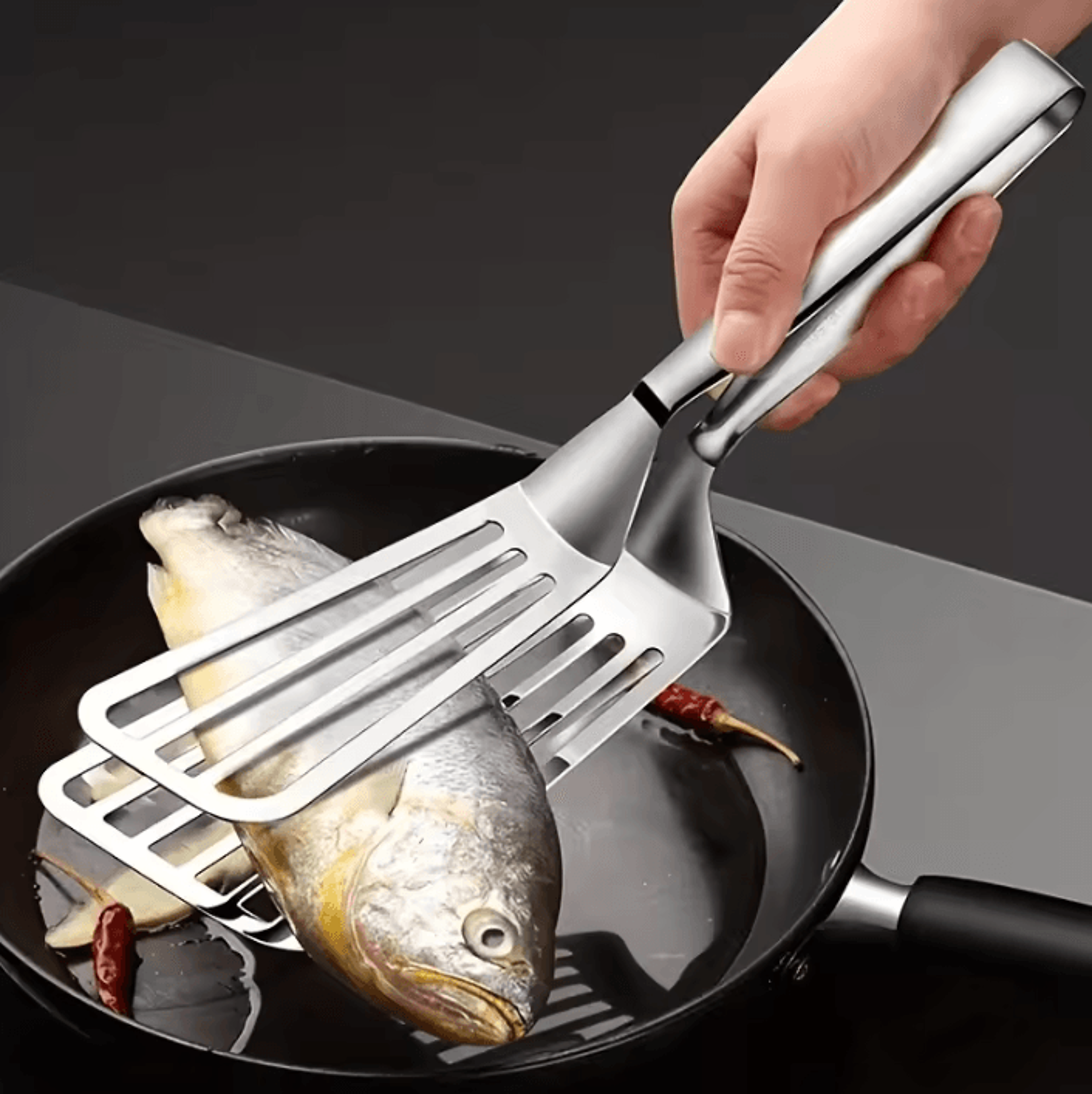 multifunction stainless steel serving tongs for buffet fish fry bread steak salad dessert