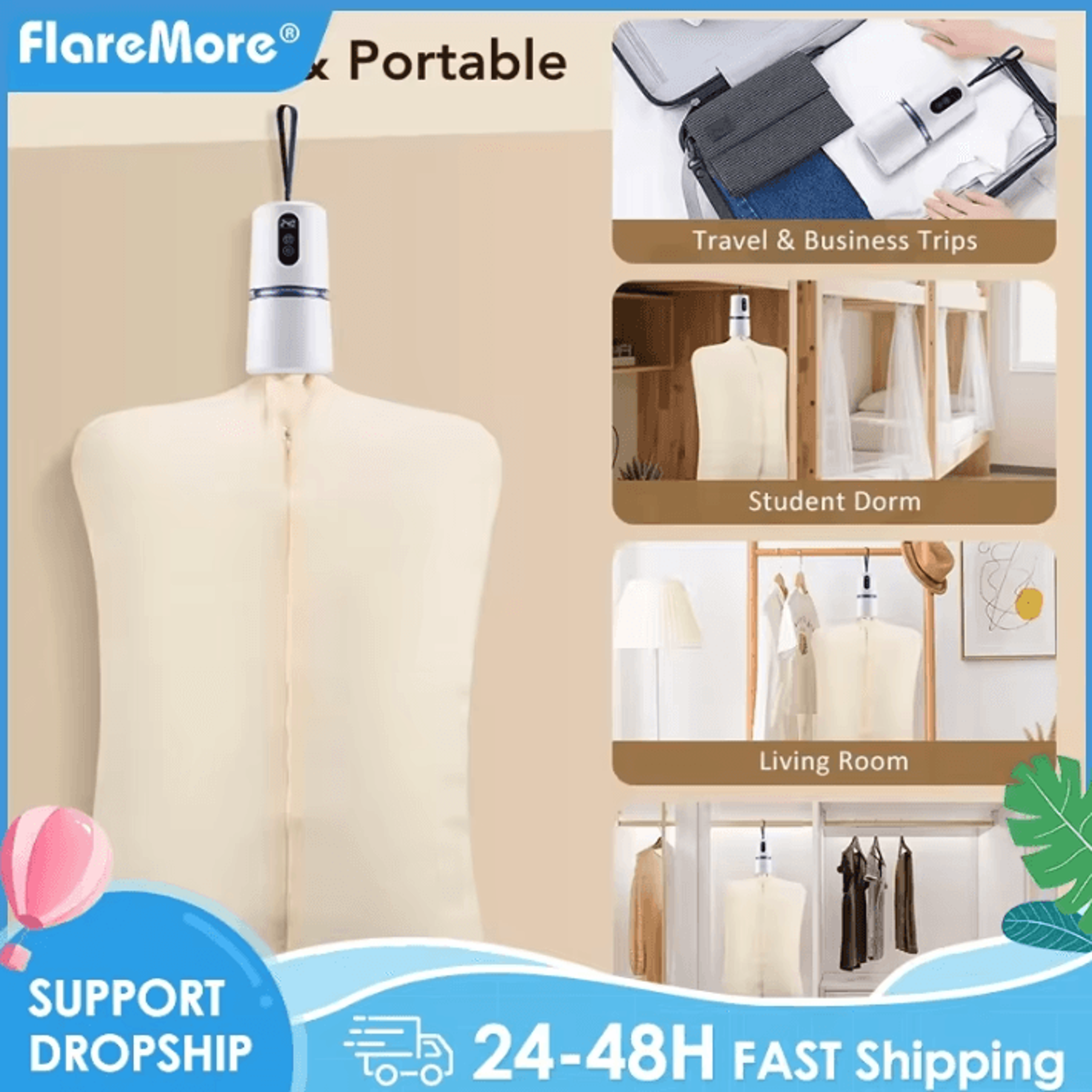 Portable 360 Hot Air Foldable Electric Clothes Dryer For Home Travel Dorm Camping 0