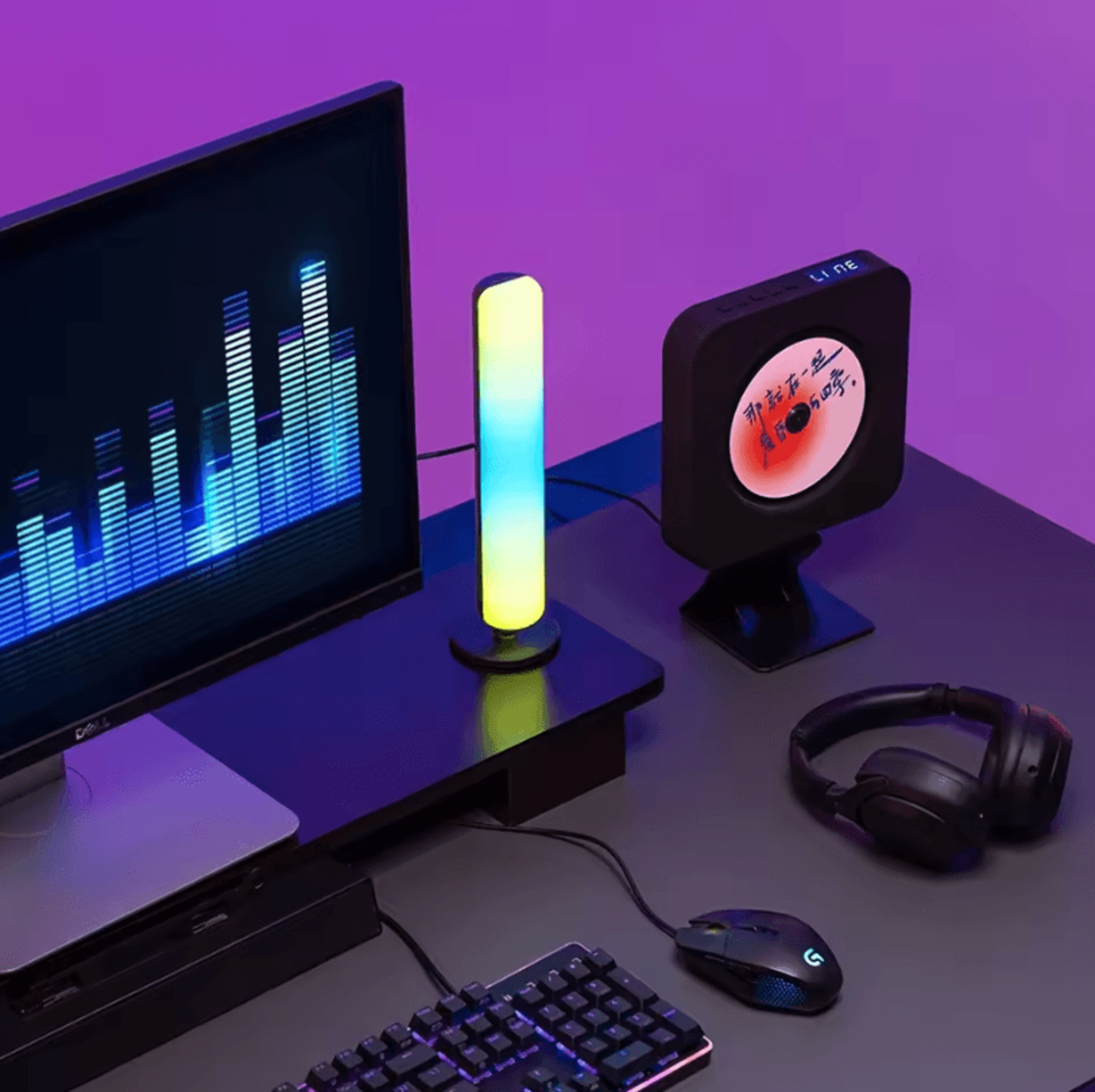 RGB Music Rhythm Light  USB Rechargeable RGB Light Bar With Sound Sync 2