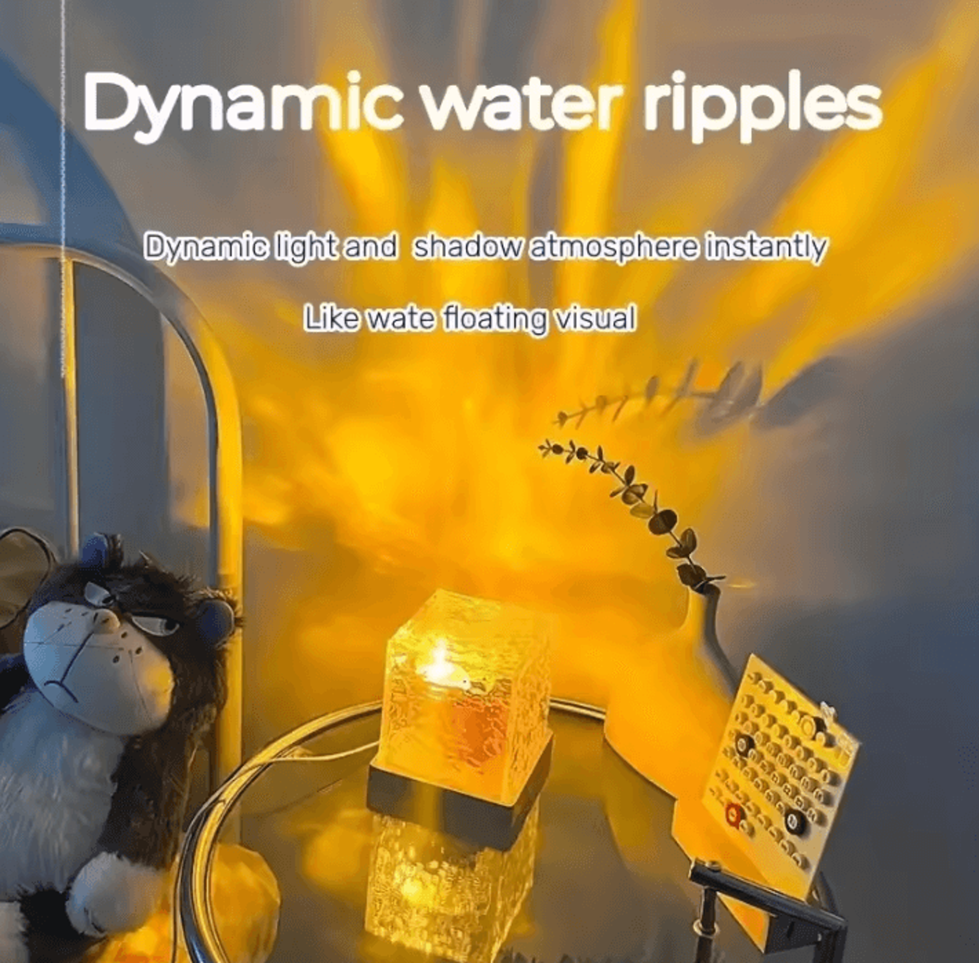 Rotating Water Ripple Lamp  16 Colors Dynamic Projection Night Light 1