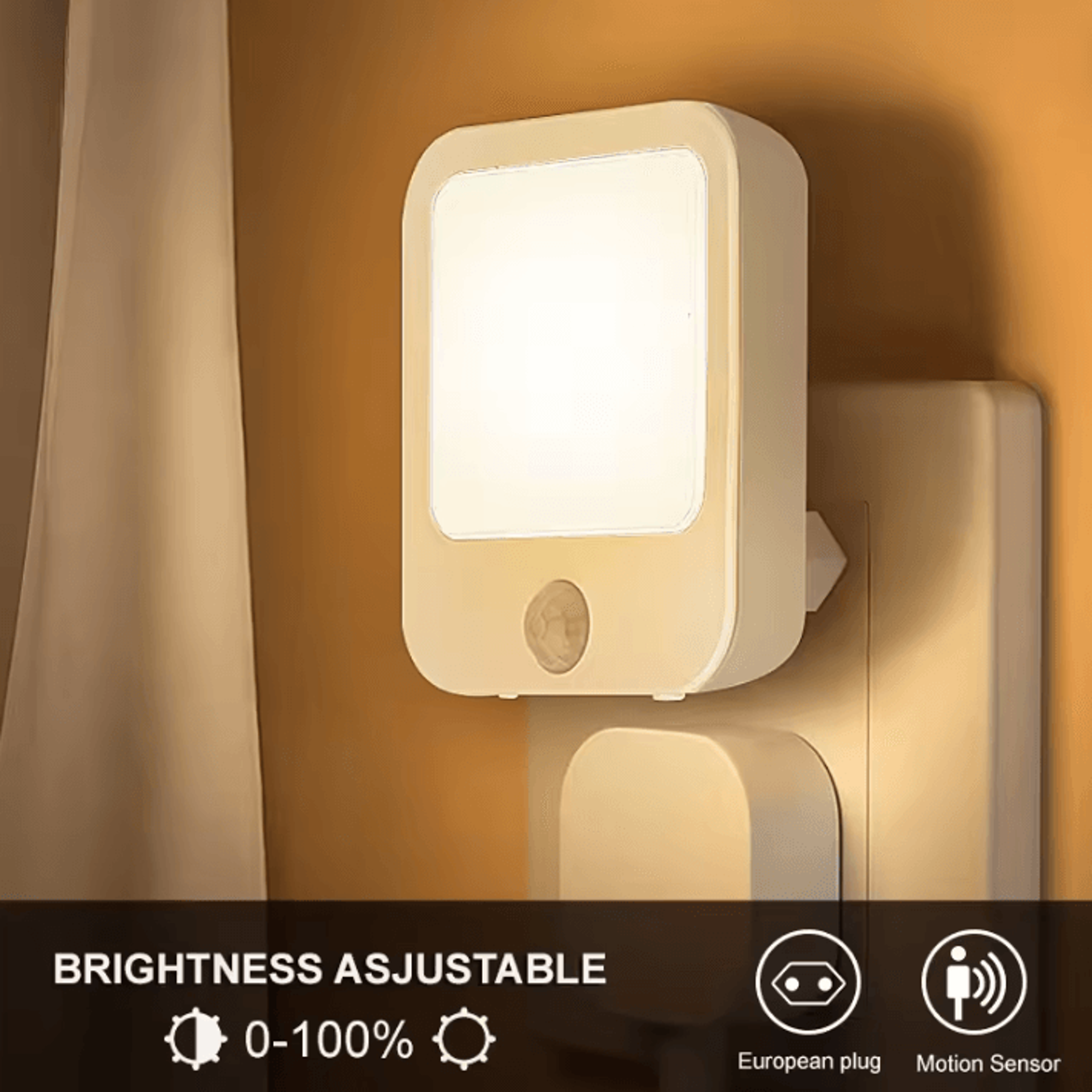 EU Plug Motion Sensor Night Light  Automatic LED Night Lamp For Bedroom 0
