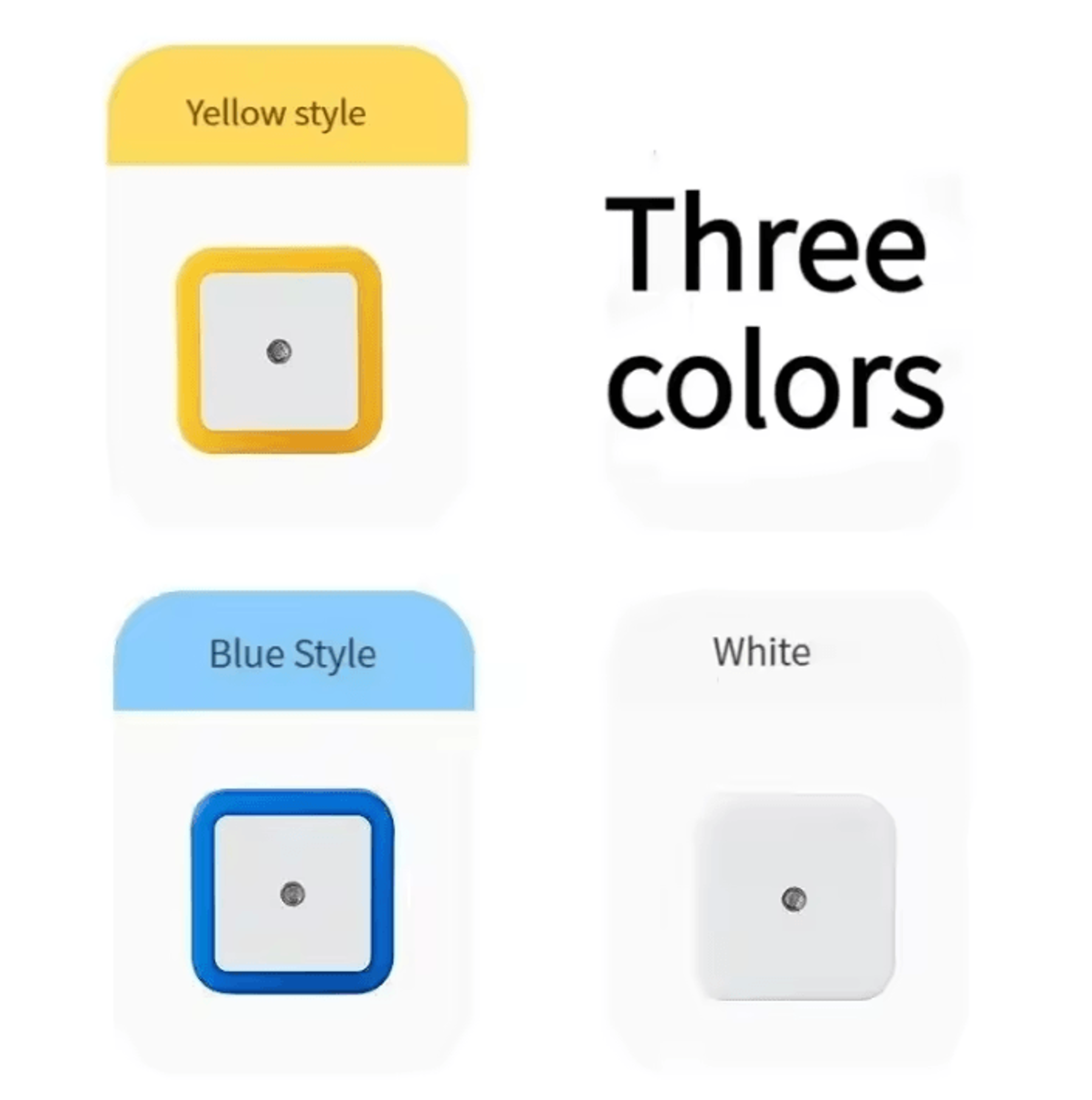 Wireless LED Night Light  Mini EU Plug Motion Sensor Tricolor Lamp 3