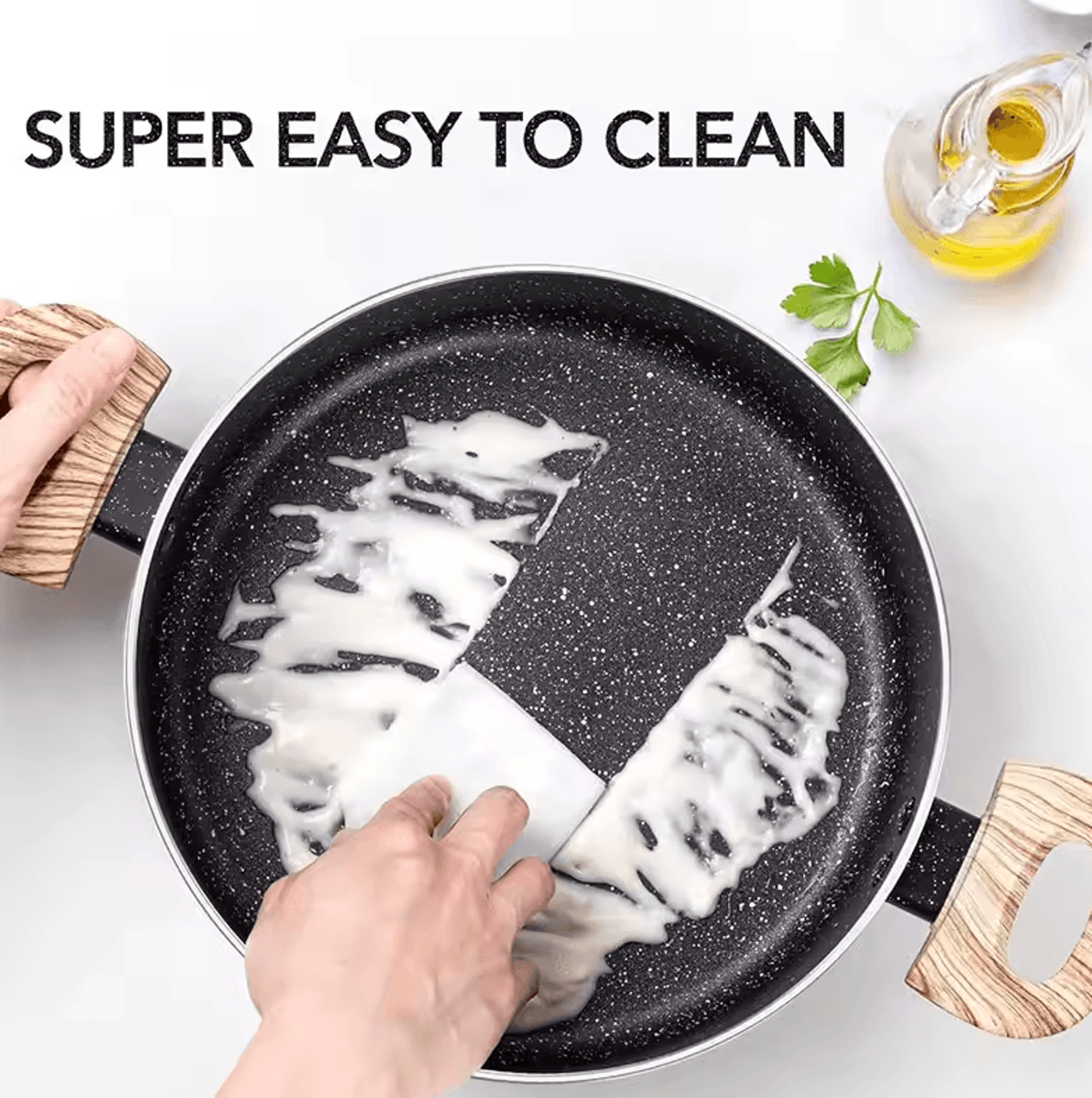 Nonstick Stock Pot  Granite Large Soup  Pasta Cooking Pot With Glass Lid 3