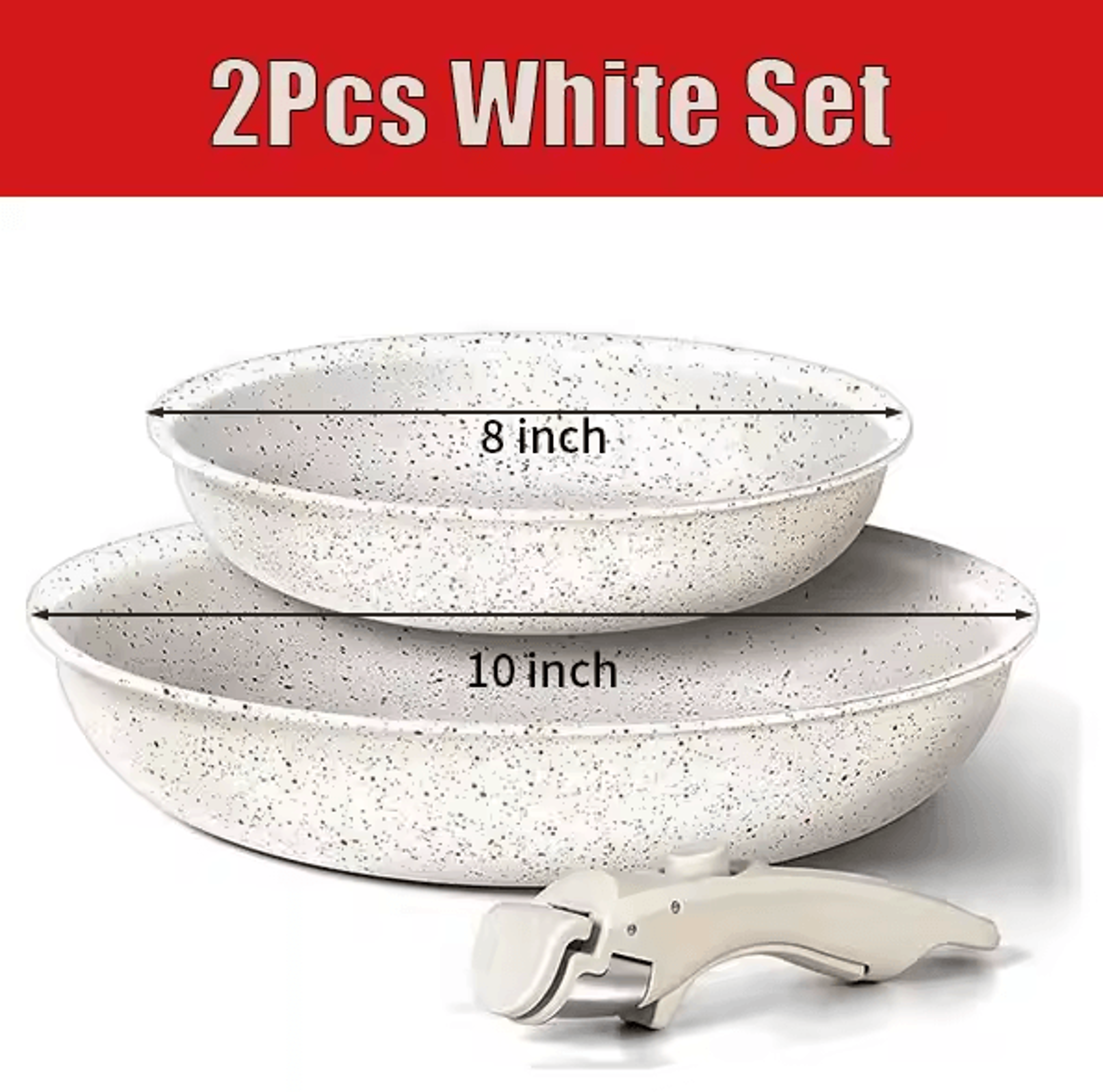 Nonstick Frying Pan Set  23 Pcs Stackable Pans With Removable Handle 5