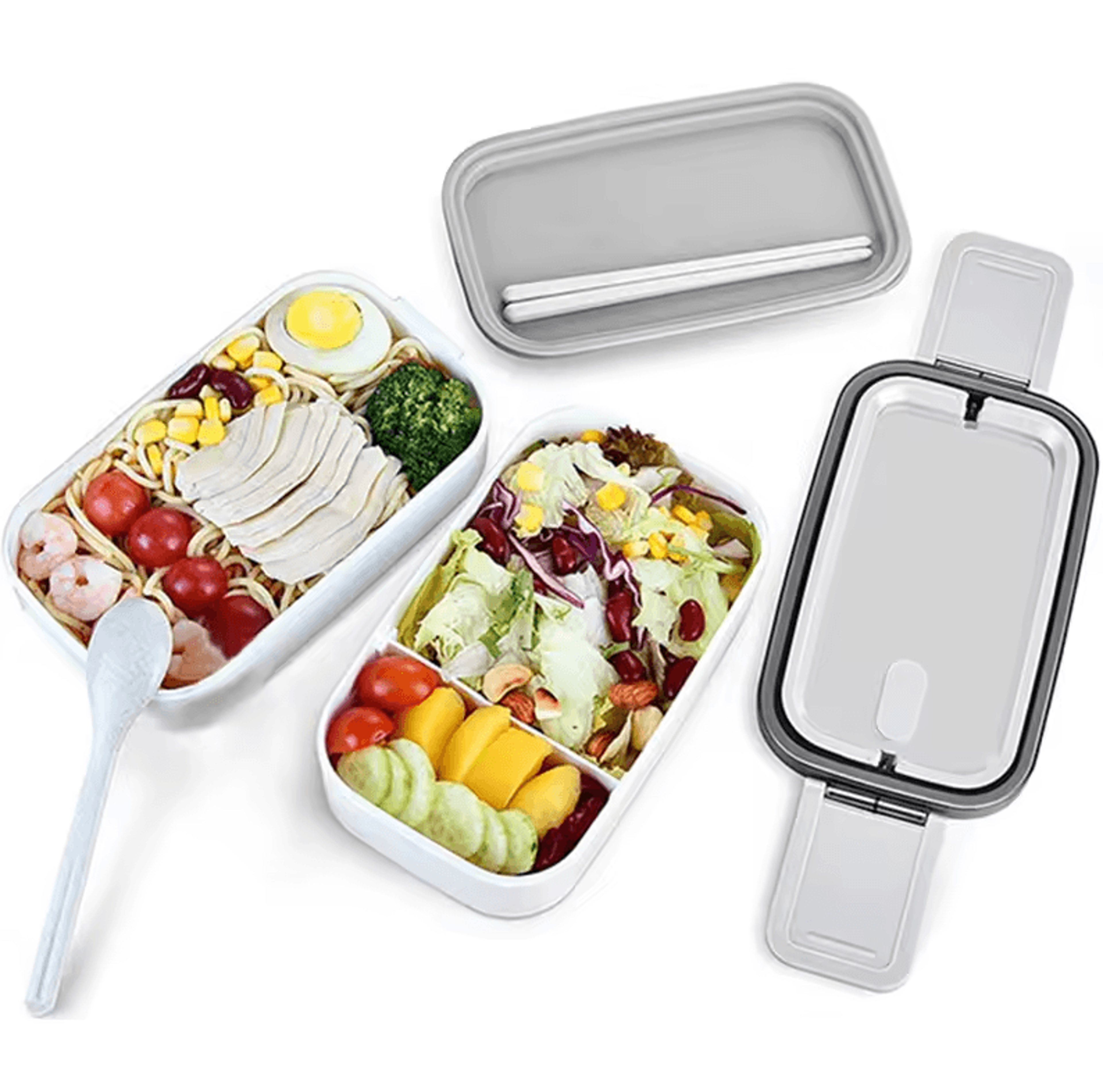 Stackable Bento Lunch Box With Handle Japanese Lunch Box Kit With Spoon  Chopstick Lunch Containers 0
