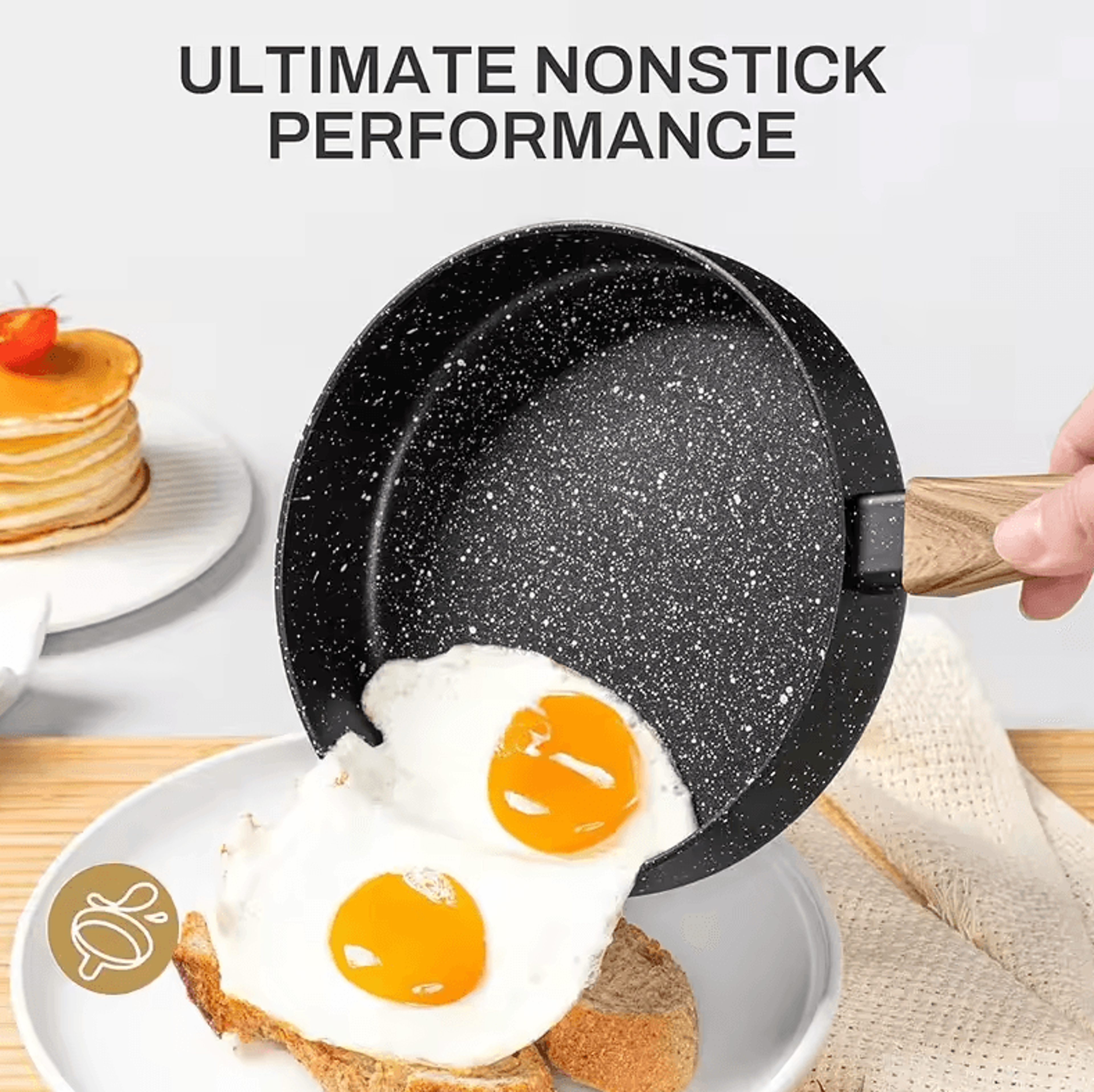 Nonstick Egg Frying Pan  6Inch Mini Omelette Skillet With Wood Handle 2