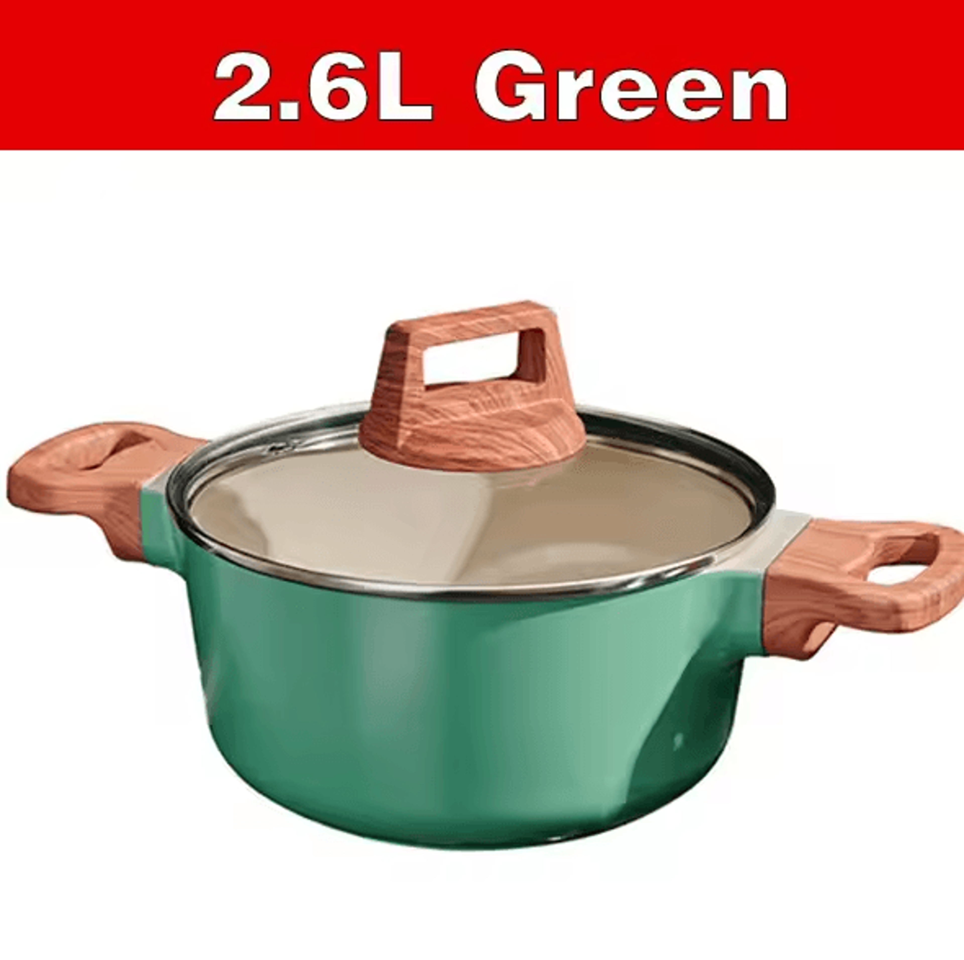Ceramic Nonstick Soup Pot  26 L Healthy Casserole  Pasta Pot With Glass Lid 7