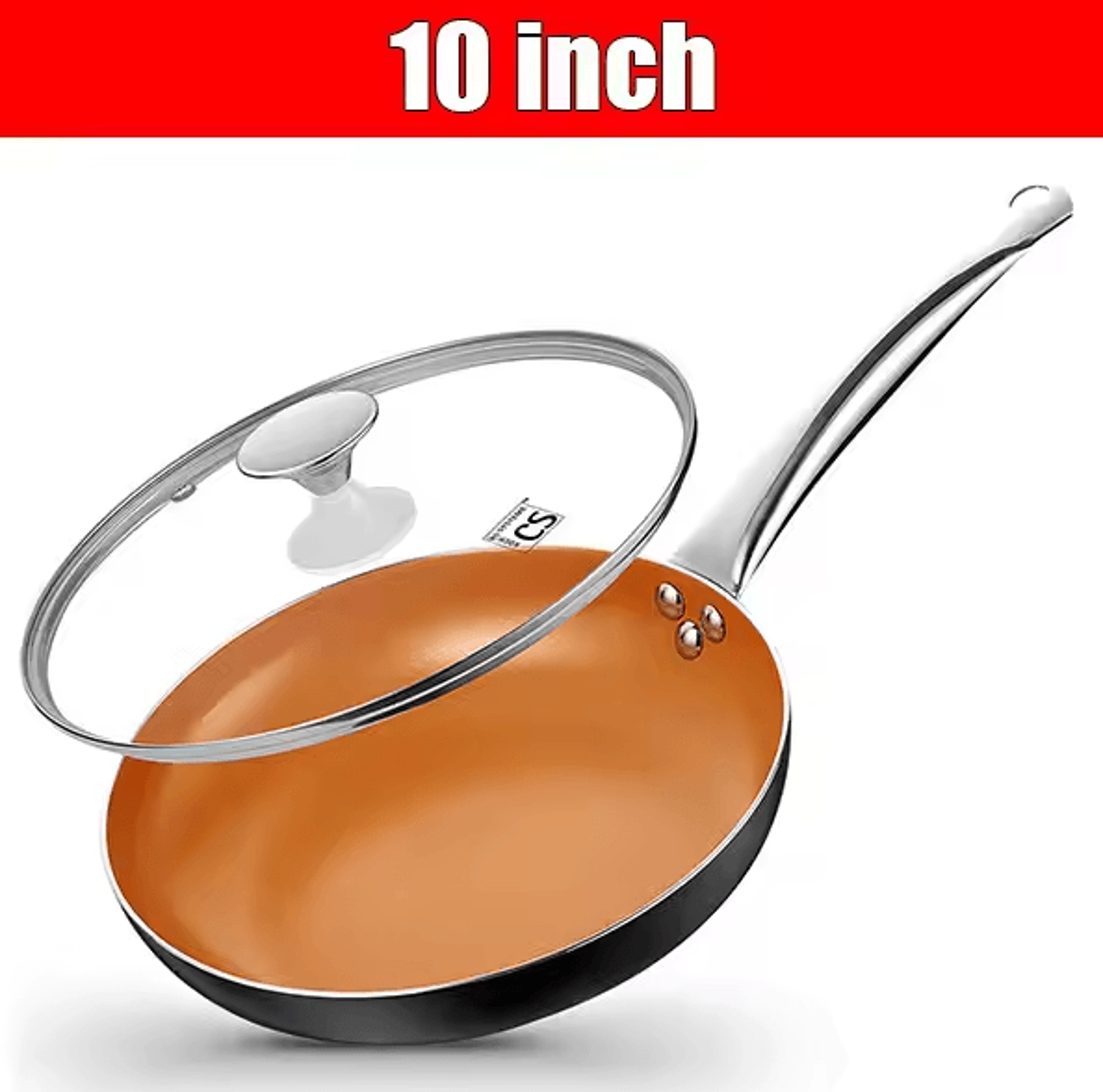 Premium Nonstick Ceramic Frying Pan Set  81012 Inches Omelet Frying Pan With Lid 5