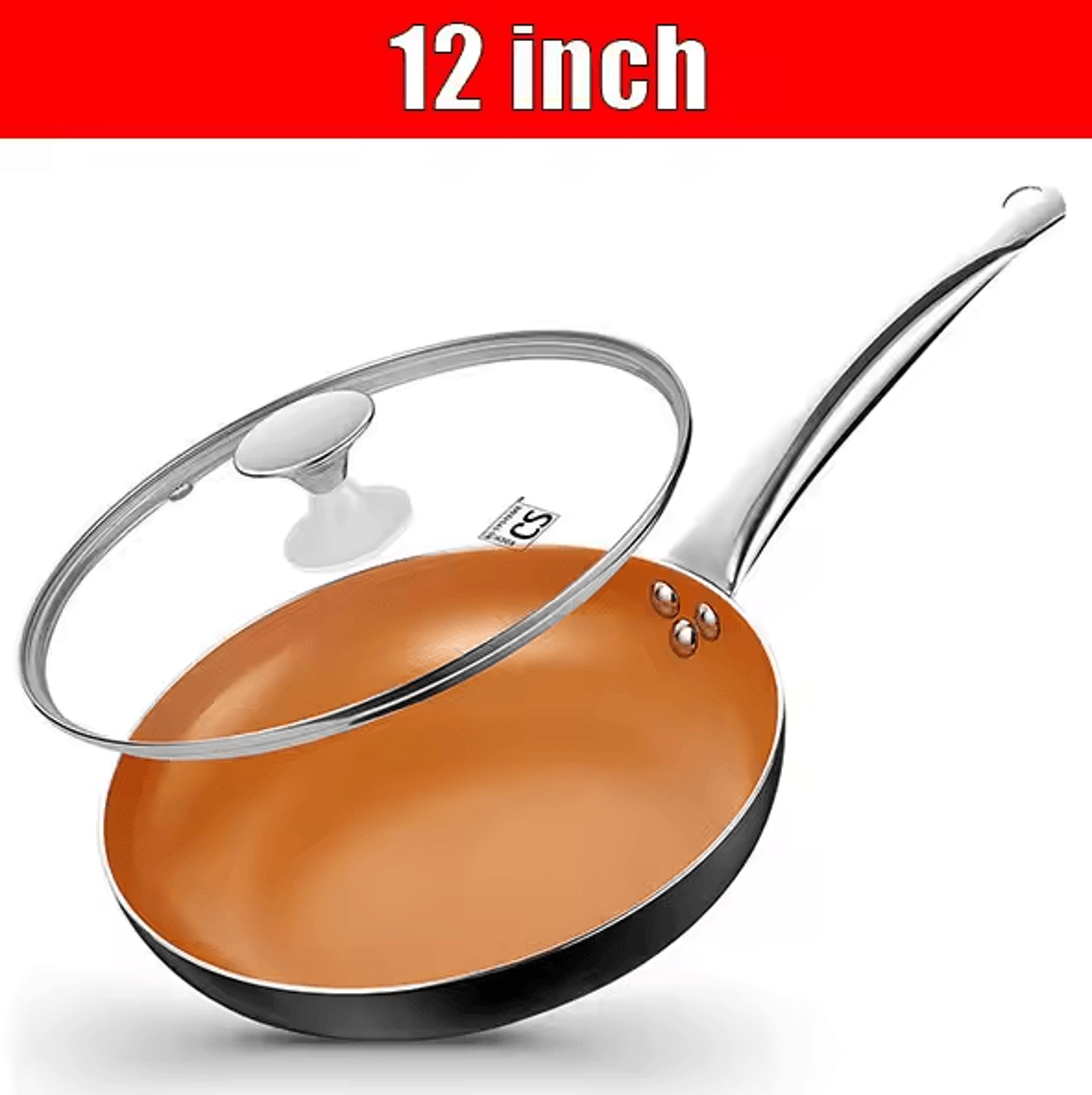 Premium Nonstick Ceramic Frying Pan Set  81012 Inches Omelet Frying Pan With Lid 6