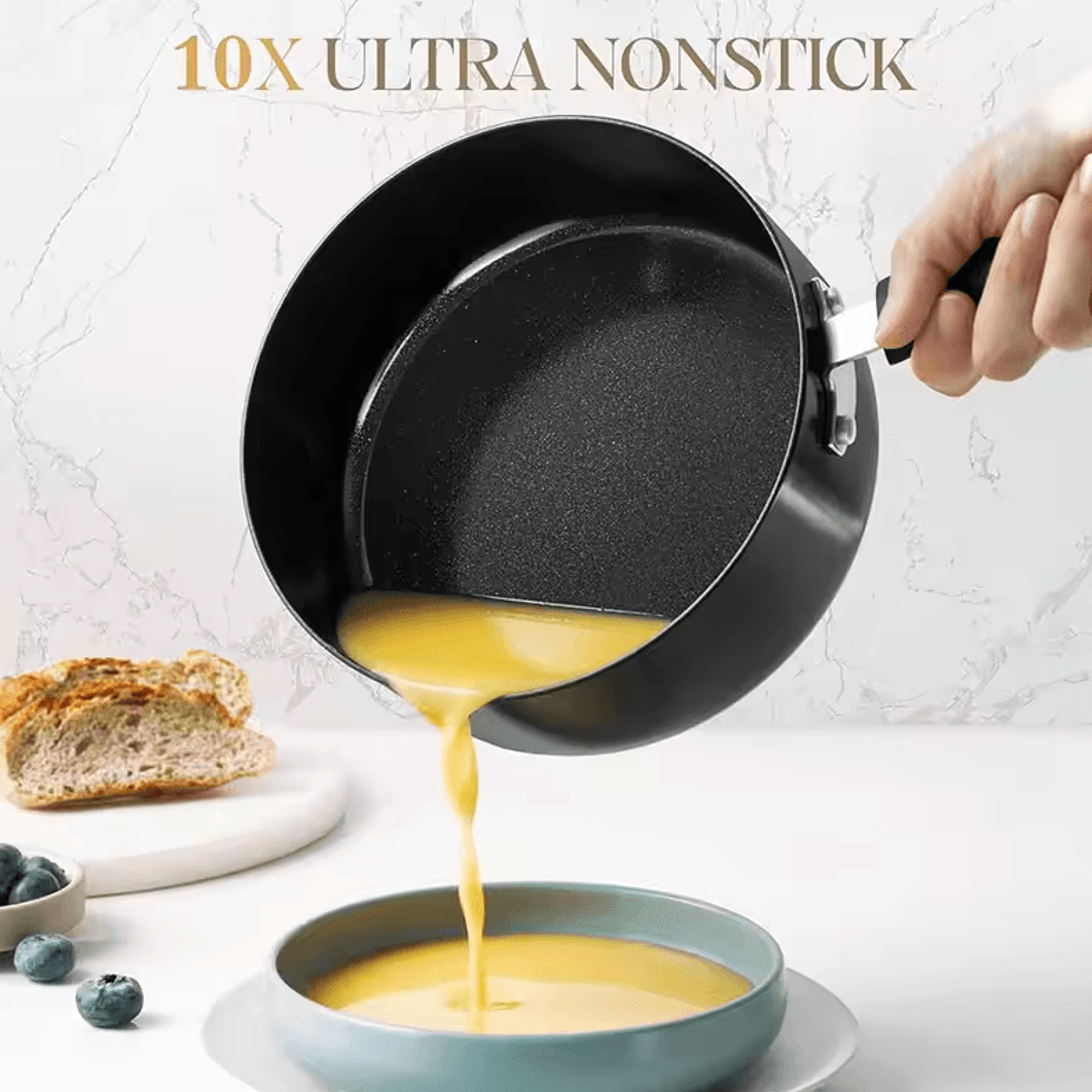 Premium 1Quart Nonstick Ceramic Saucepan With Glass Lid 3