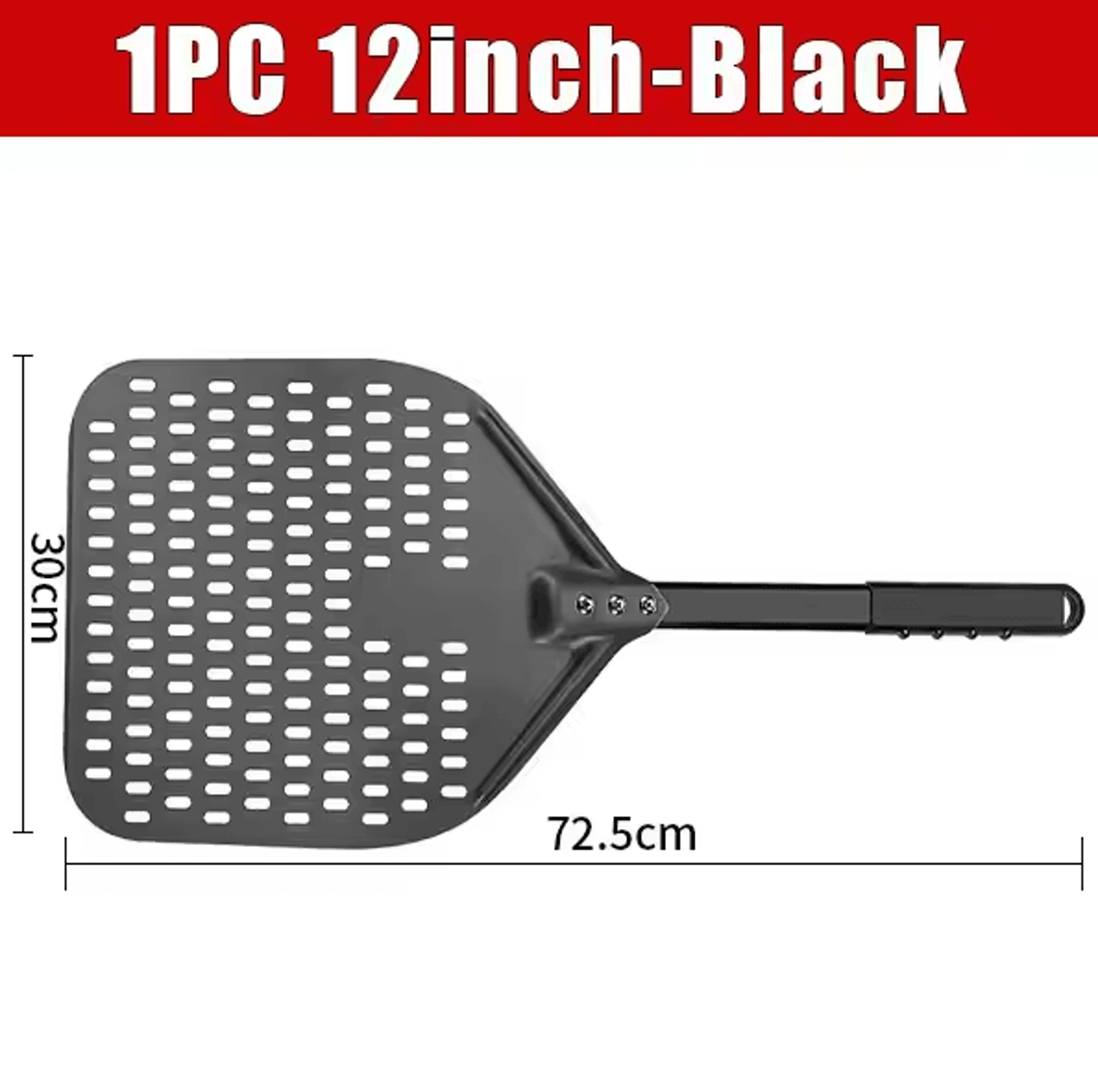 12Inch Perforated Pizza Peel  Hard Anodized Aluminum Paddle With Silicone Handle 5