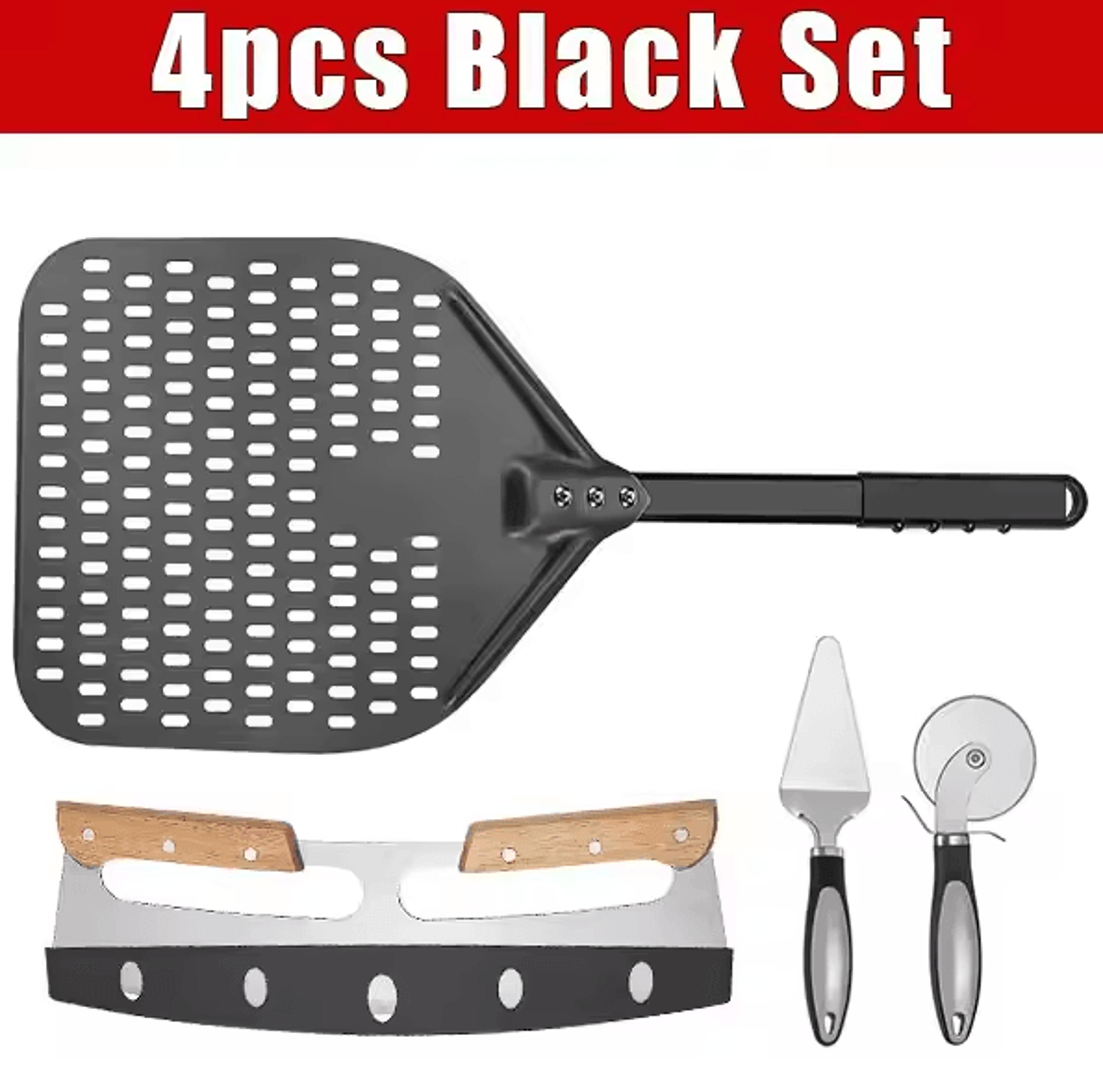 12Inch Perforated Pizza Peel  Hard Anodized Aluminum Paddle With Silicone Handle 7